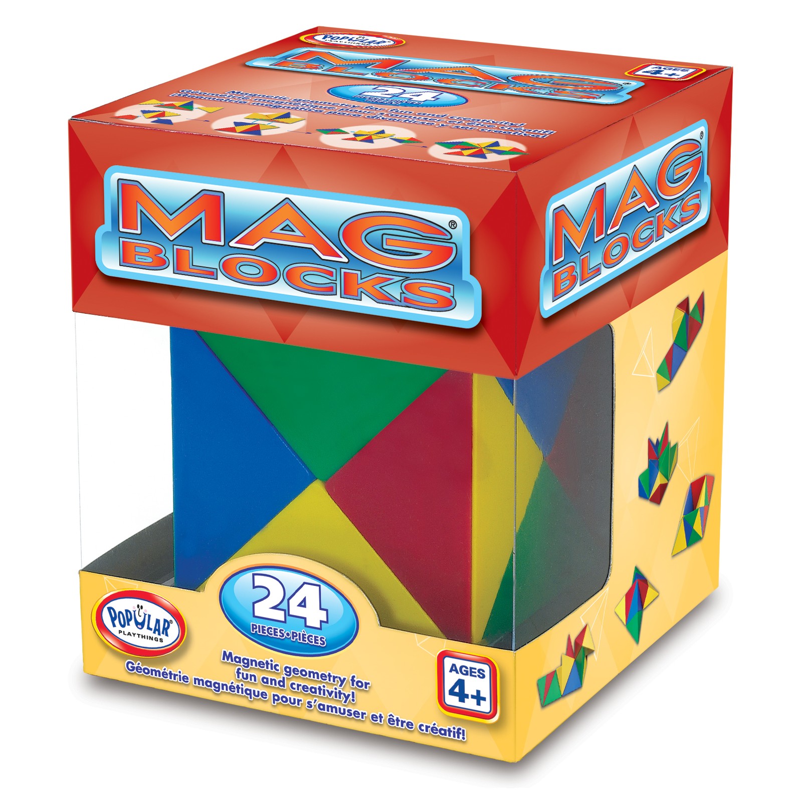 New – Popular Playthings Mag Blocks 24 Piece Set – Ages 4+ | 1+ players