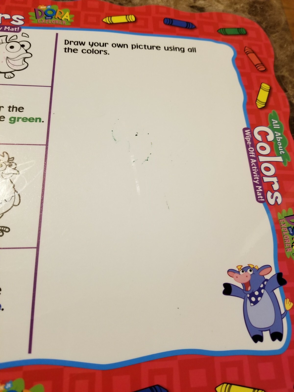 Dora The Explorer All About Colors Activity Placemat