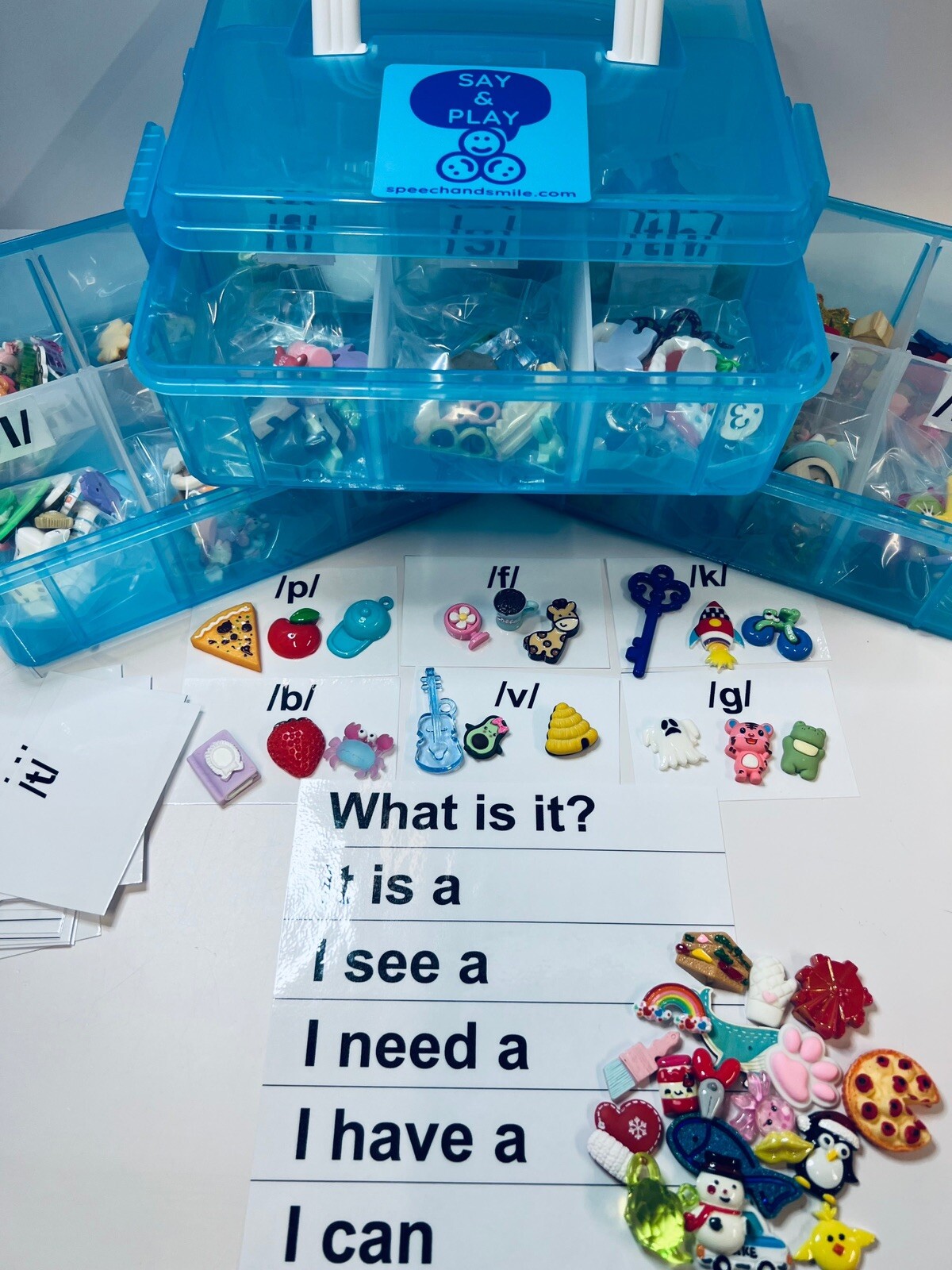 Say and Play Mini Objects Speech Therapy portable Set – trinkets For Sounds