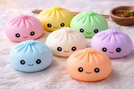 Dumpling with Smiley Faces – Solid Colors & Glitters