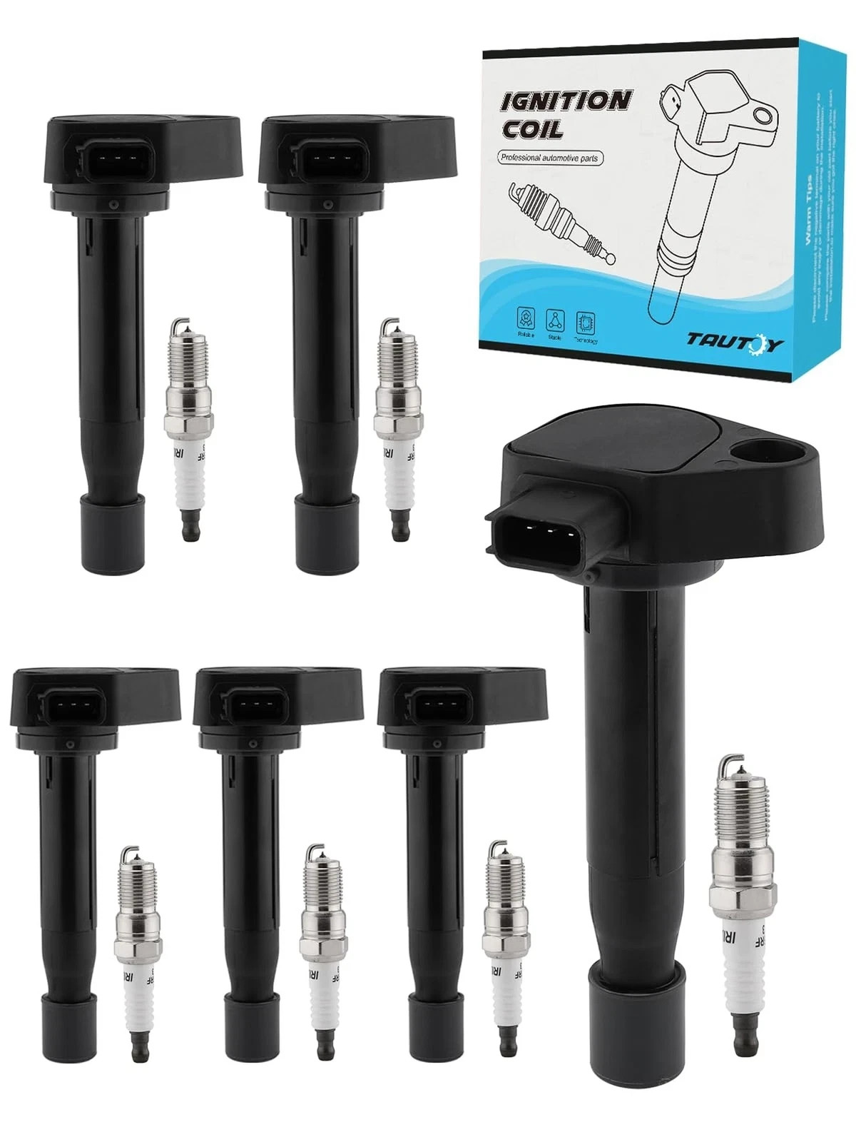UF242 Ignition Coil Pack Spark Plug 6 PCS For Honda Odyssey 3.5L 1999-2010, A…