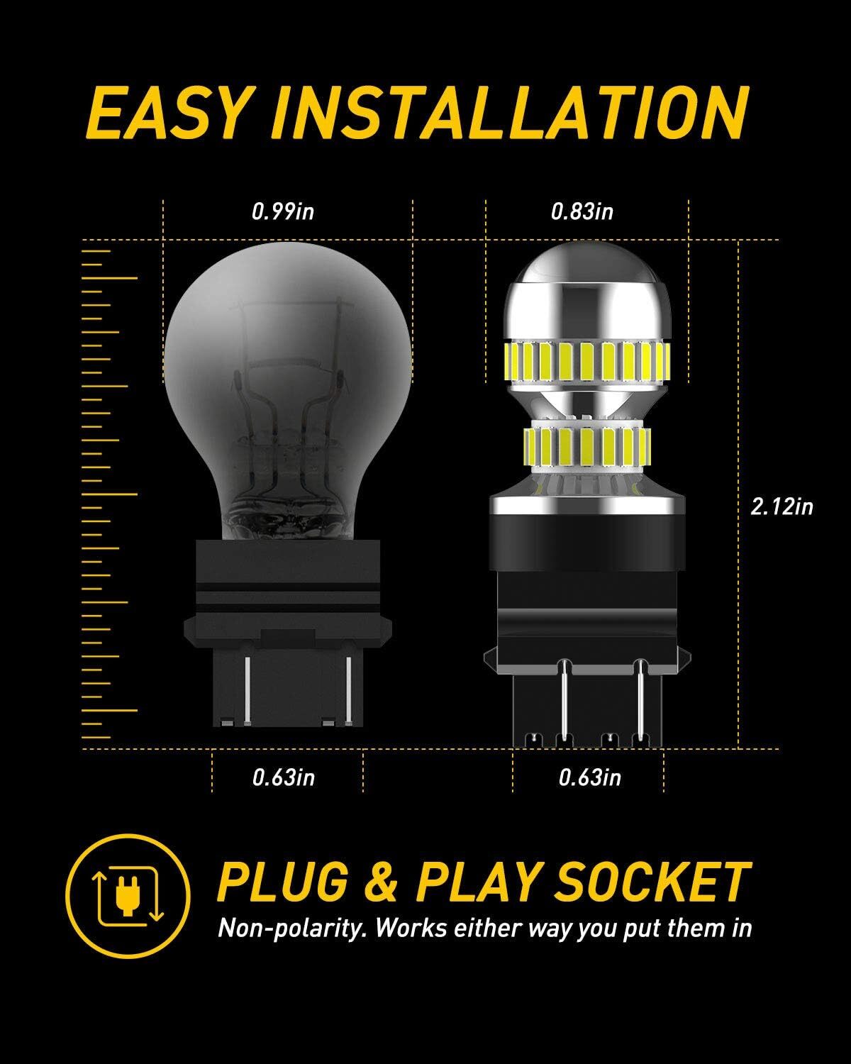 LED Bulb for Reverse Light,Super Bright,Tail Brake DRL Turn Signal Parking Light