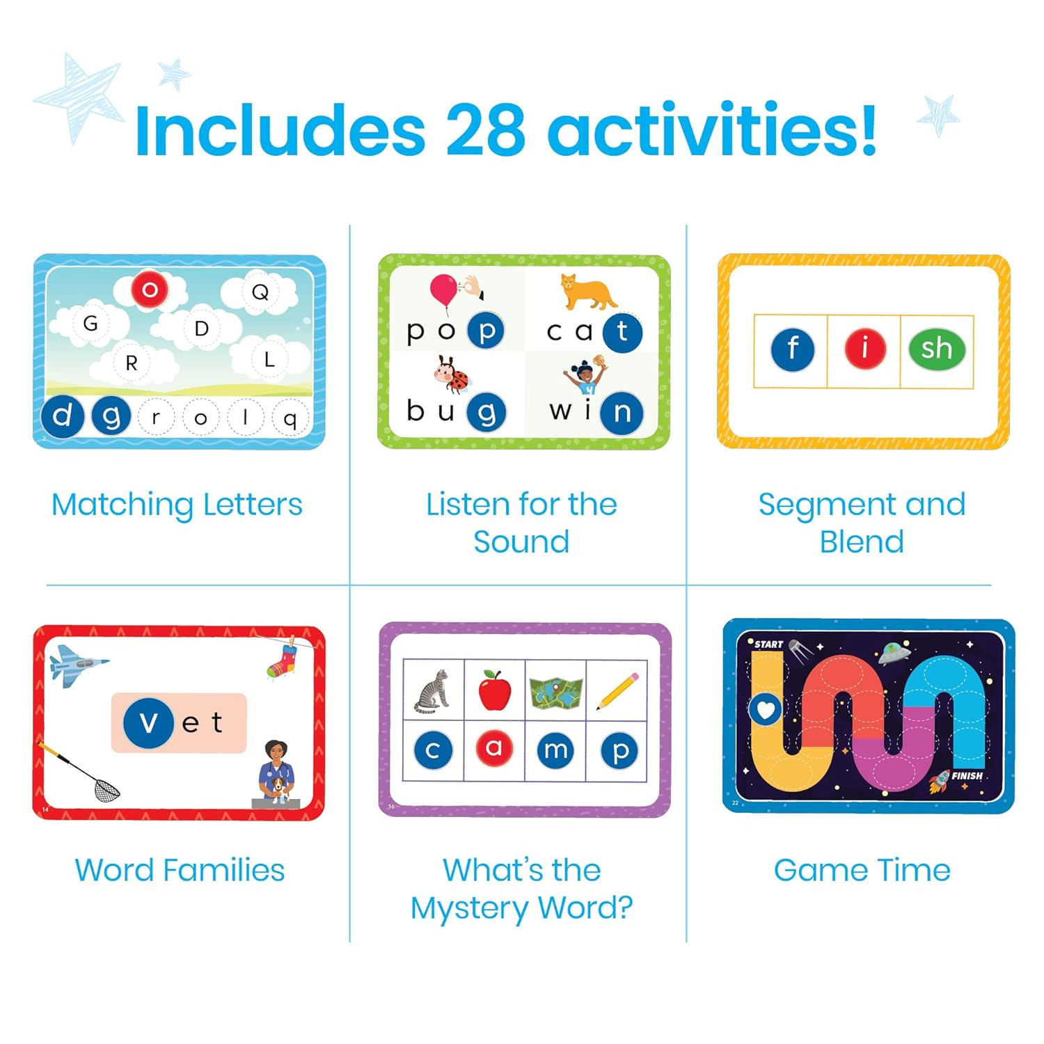 Hand2Mind Reading Readiness Activity Set, Magnetic Wands and Chip Set, Learn to