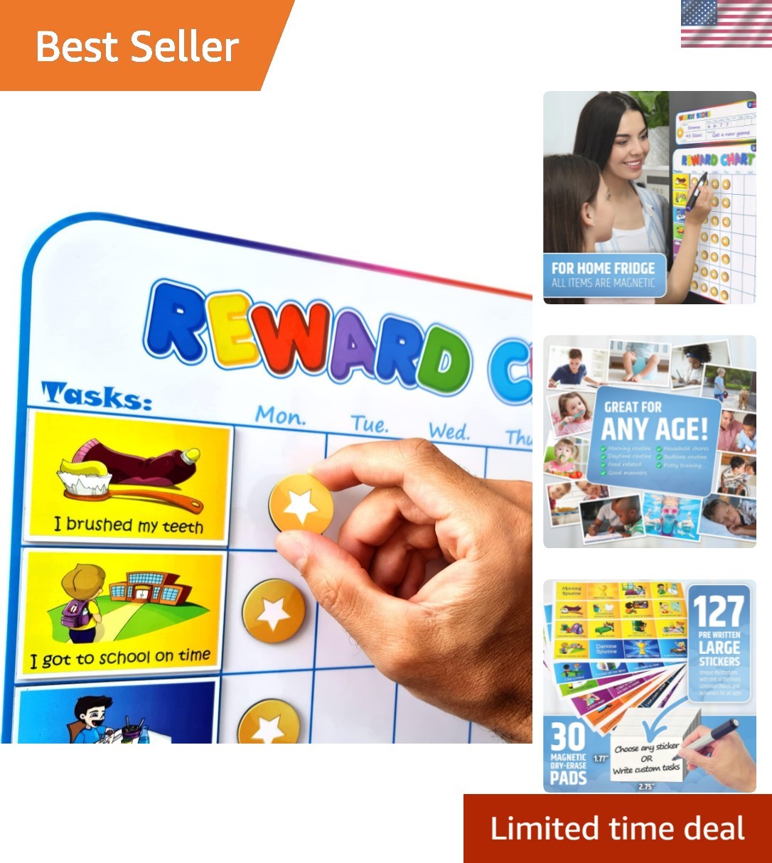Engaging Magnetic Reward Chart with 127 Stickers – Fun for Parenting Success