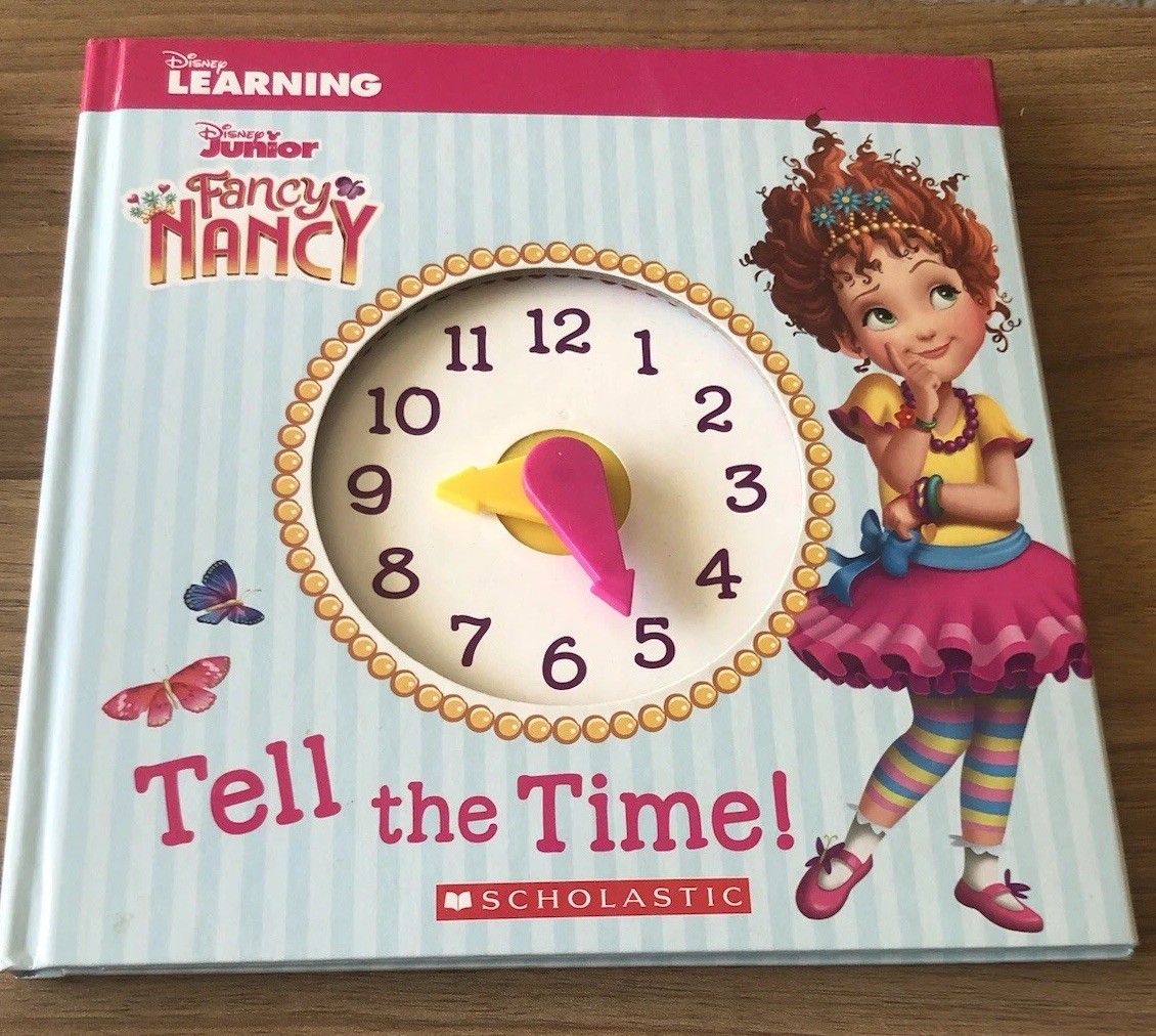 Fancy Nancy Tells Time Hard Back Board Book Educational Toys 4+ Homeschool Aid