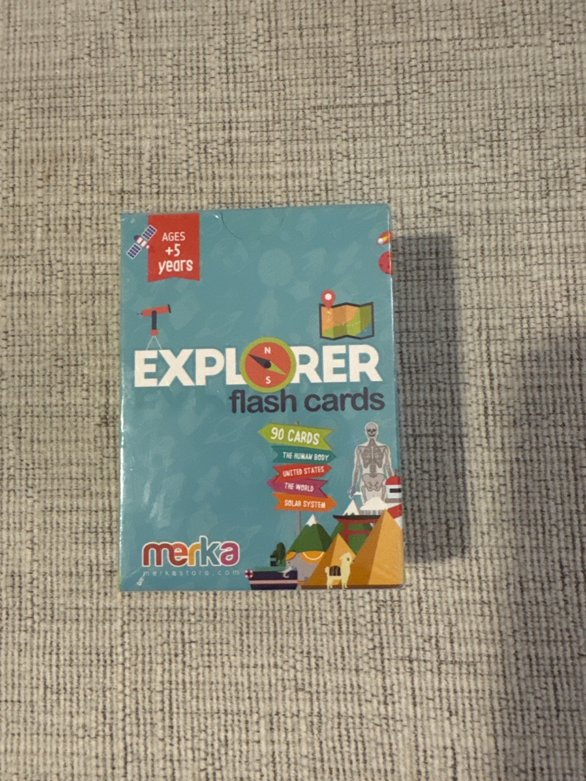Merka Explorer Flash Cards 90 Educational Cards Ages 5+ Human Body Solar System