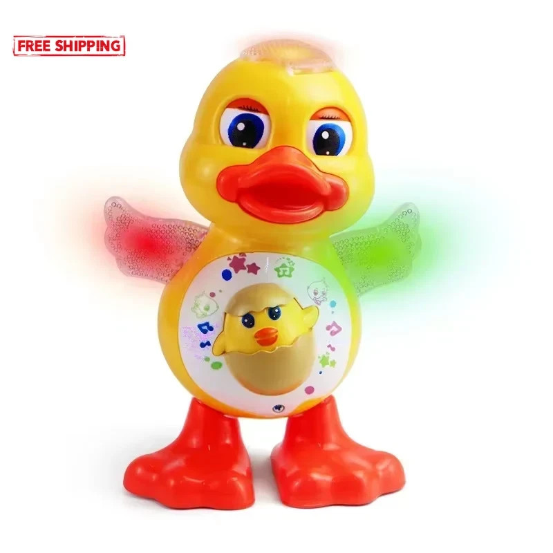 Electric Dancing Duck Toy with Music, Blinking Eyes, Cute Gift for Kids