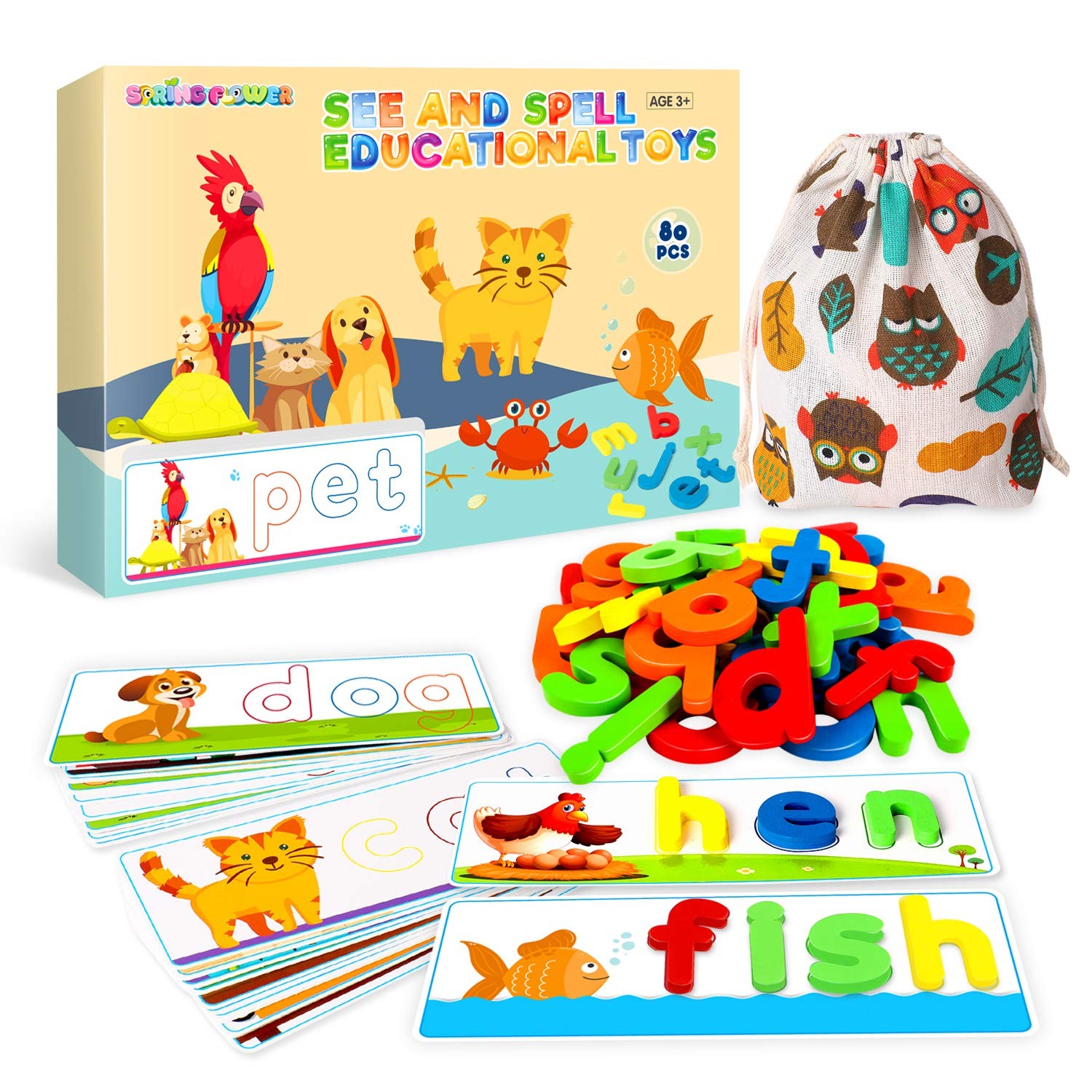 SpringFlower See & Spell Matching Letter Toy,Learning Educational Toy For 3 4…