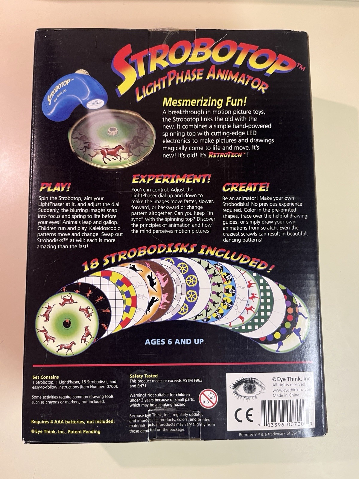 Open Box- Strobotop Lightphase Animator Sensory Toy Eye Think, Batteries, Tested