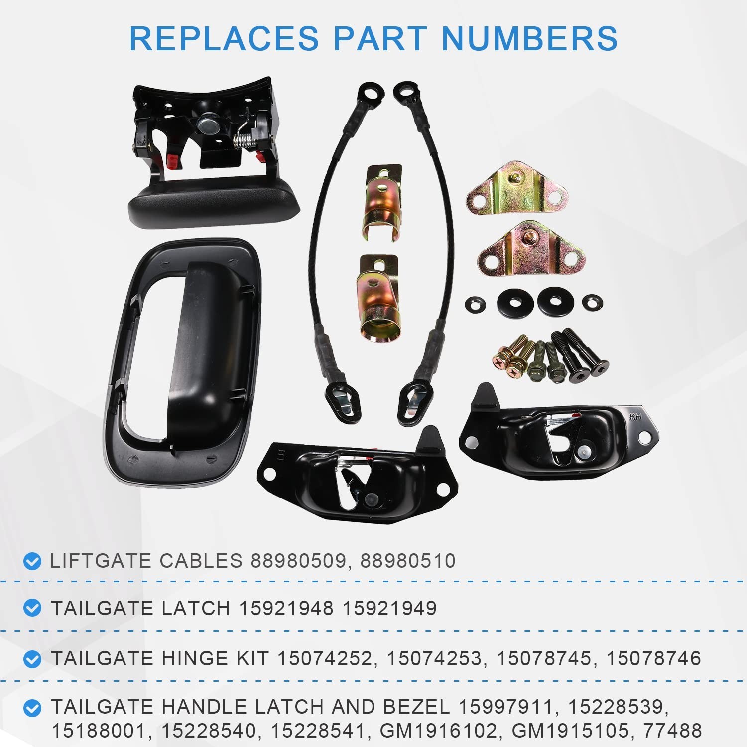Tailgate Hardware Repair Kit Replacement for 1999-2006 Chevrolet Chevy Silver…