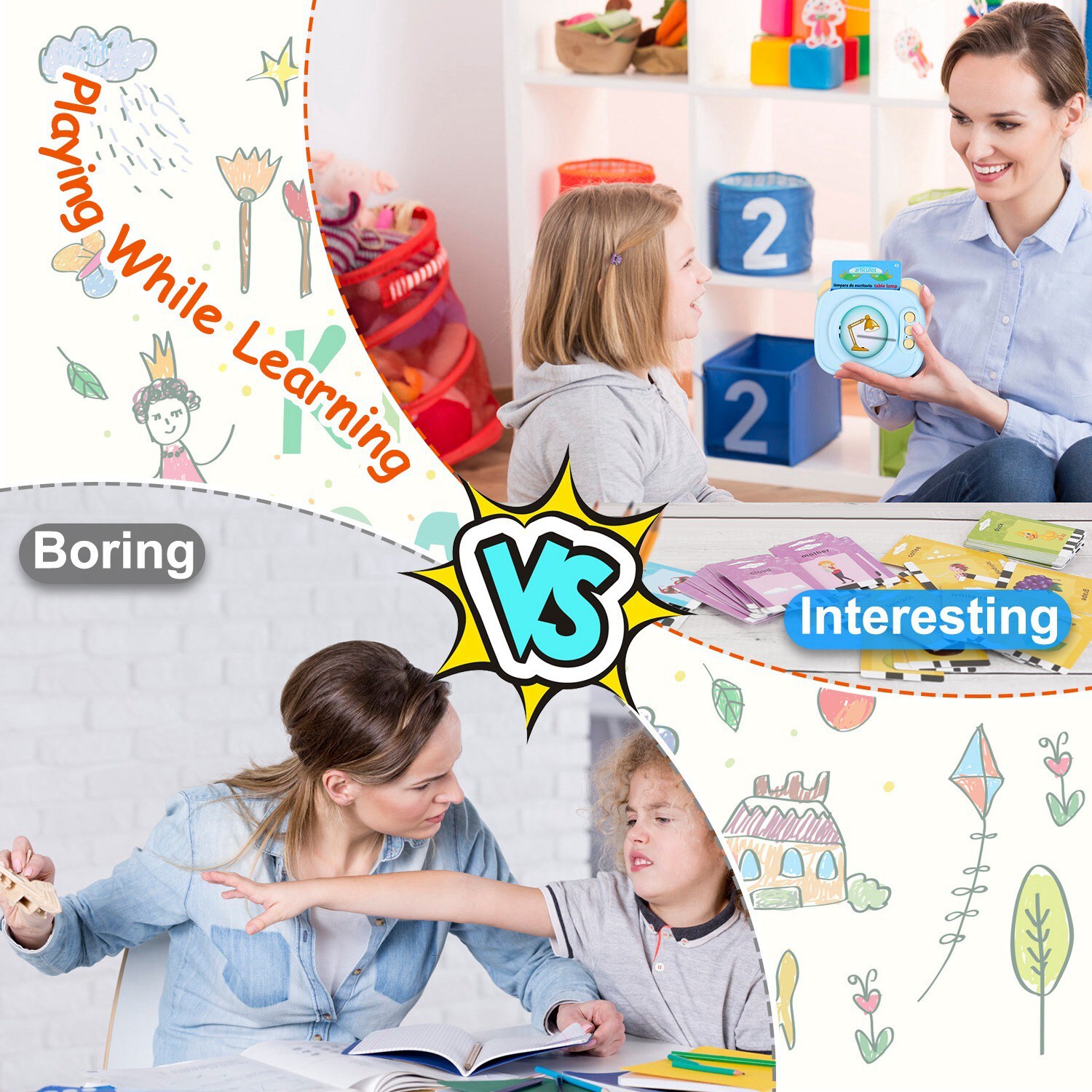 Talking Flash Cards Learning Toys for Toddlers Toy 1 -8 Year Old 224 Sight Words