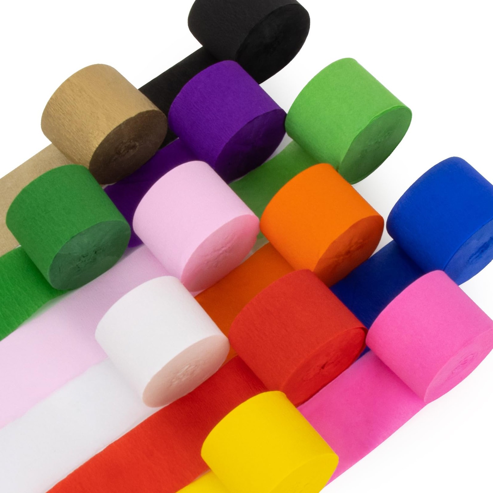 MAQIHAN Party Crepe Paper Streamers – 12 Rolls 984ft Rainbow Multi