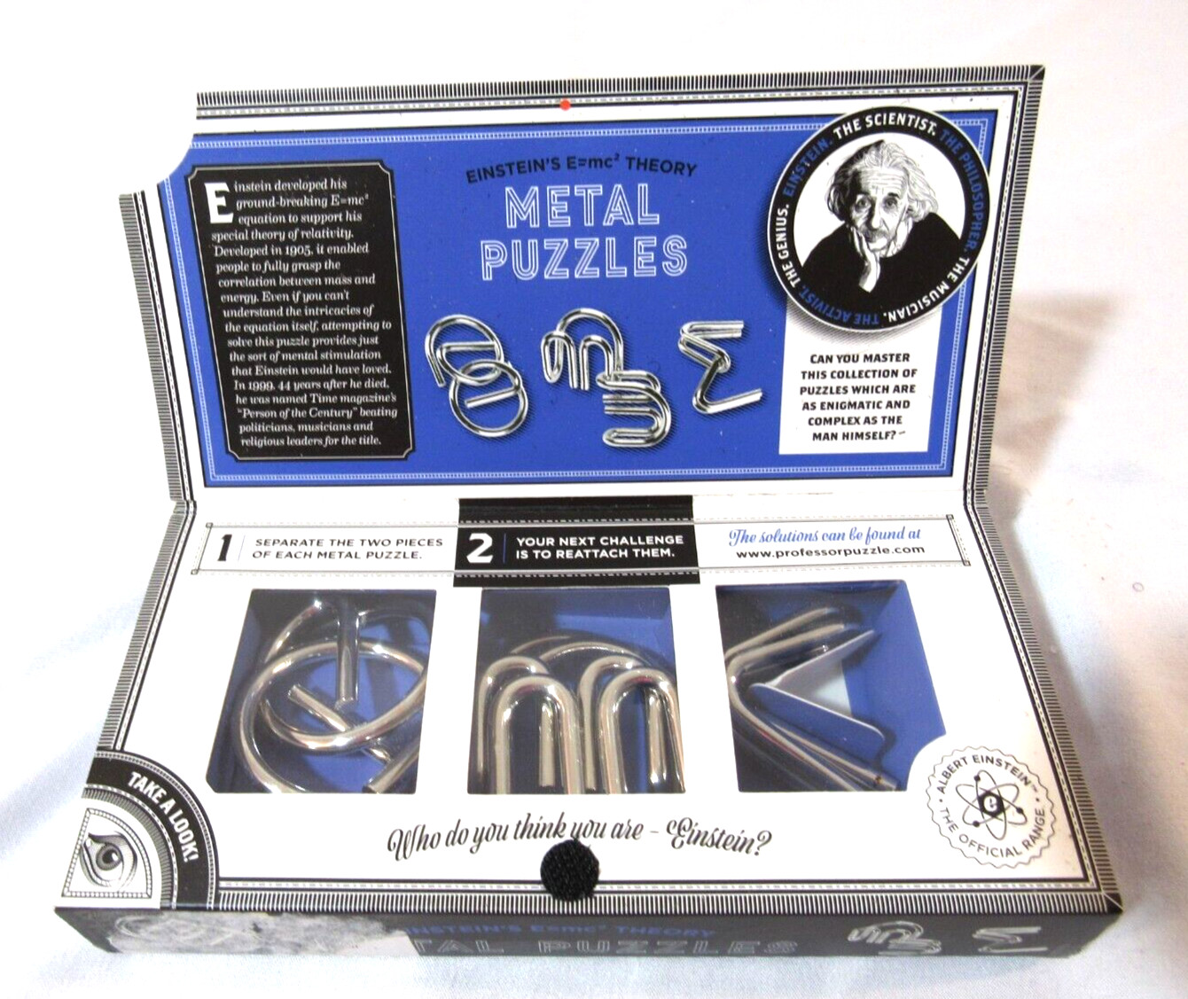 NEW Professor Puzzle Einstein’s E=mc2 Metal 3D Interlocking Brain Teaser Puzzle