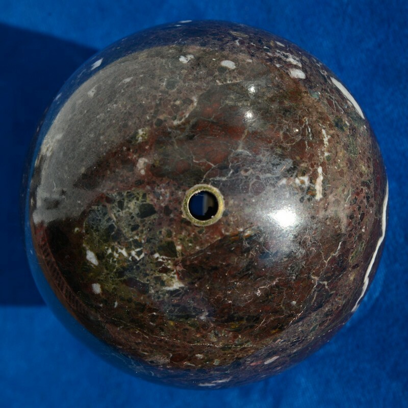 3.25 lb 4″ Black-zebra marble sphere pendulum