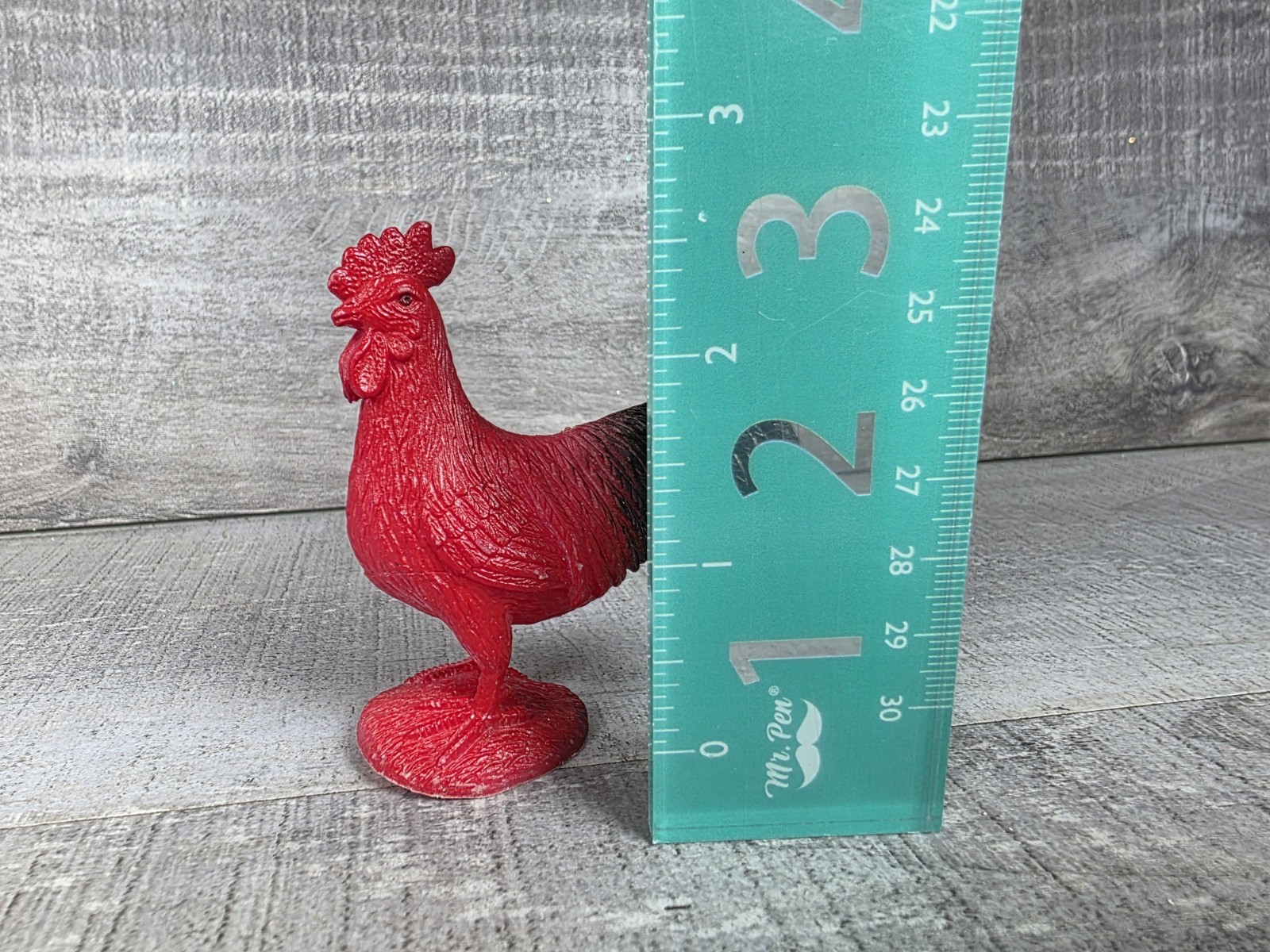 Chicken Rooster Red Realistic Small Toy Model Plastic Vtg Barn Animal 168a