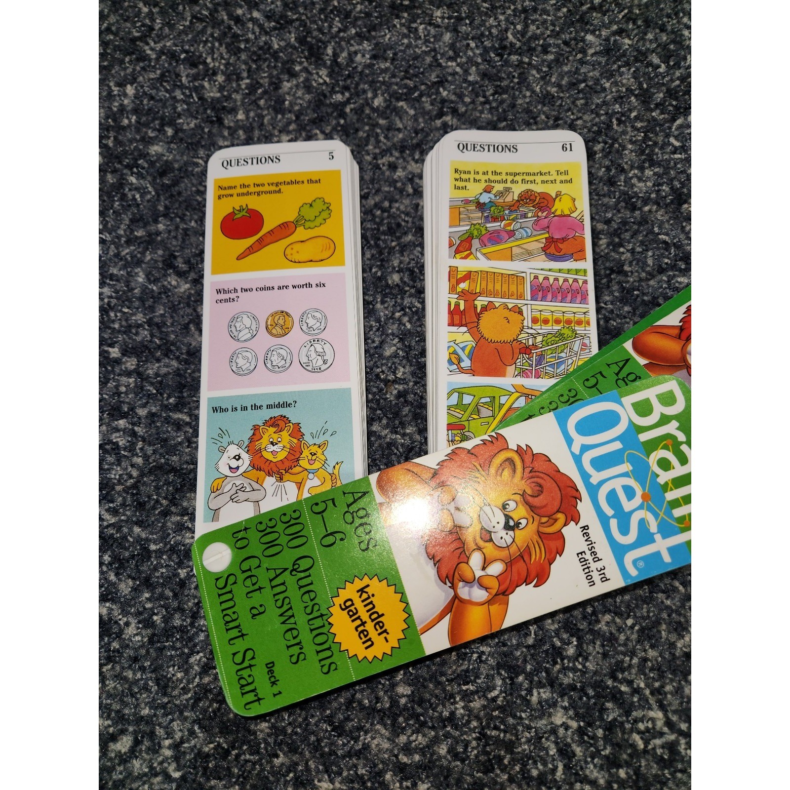 Brain Quest Kindergarten ages 5 6 LOT 2 Decks 3rd Edition by Workman