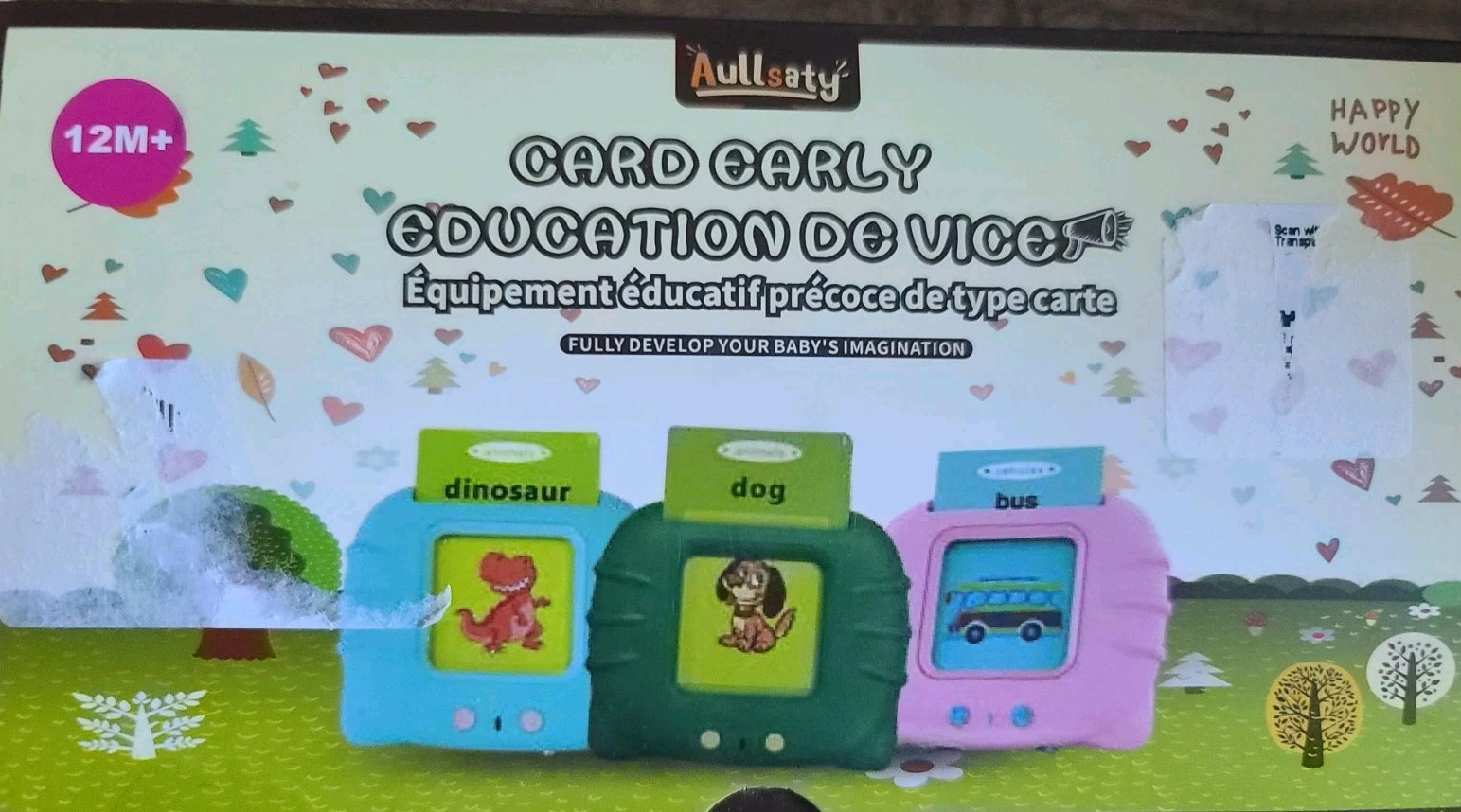 Aullsatly Early Education Vocabulary Learning Toy Multicolor 12 Months & Under