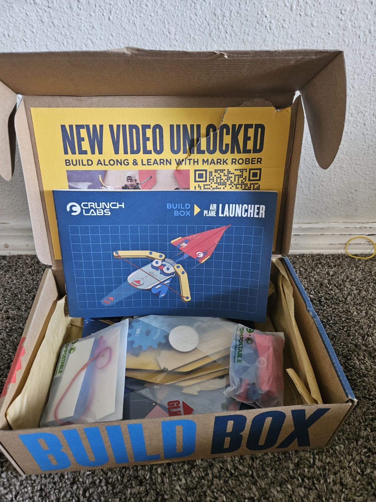 Crunch Labs Airplane Launcher Build Box By Mark Rober New Open Box