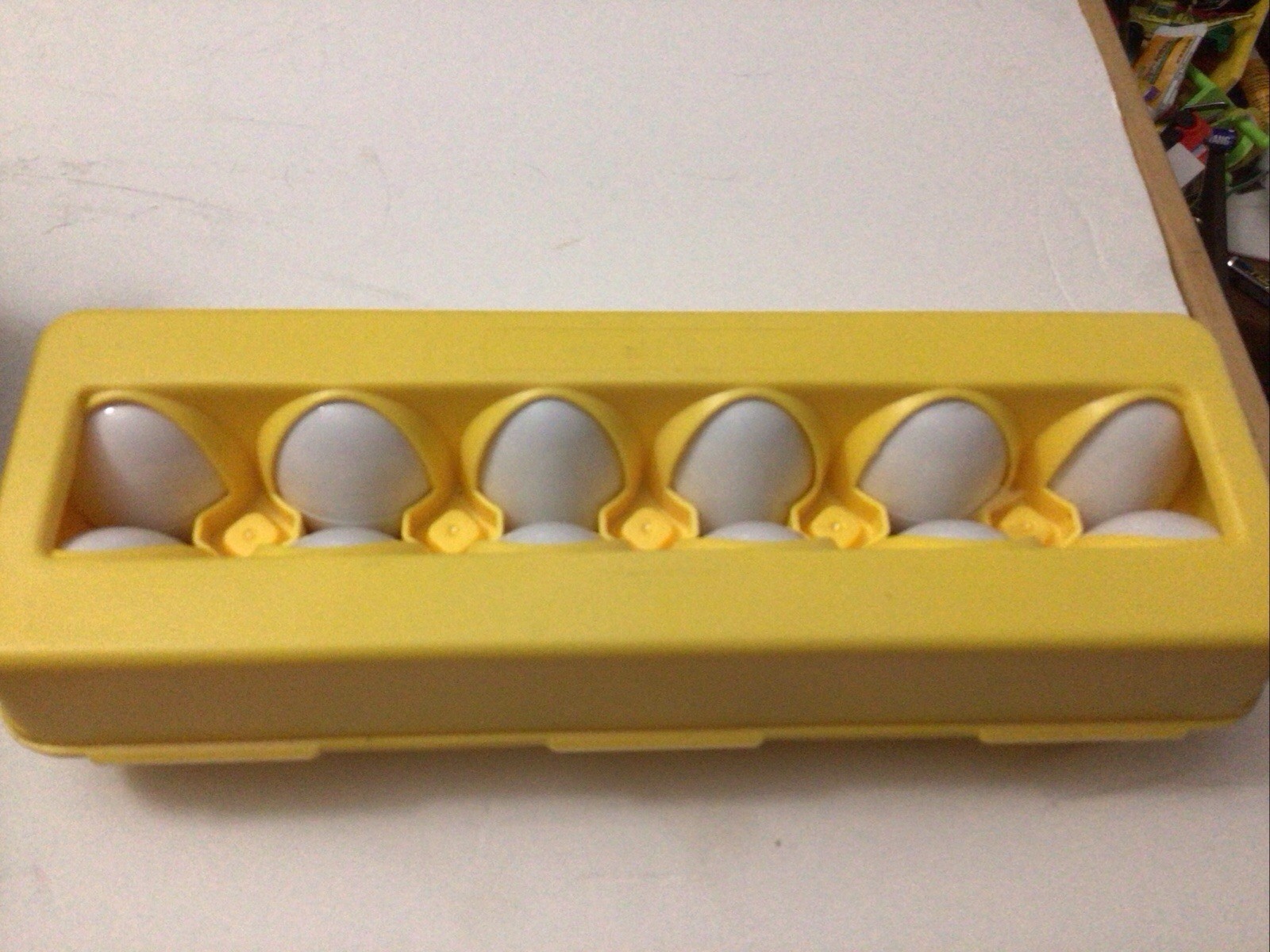 Vtg Toy Egg Carton & Eggs Matching Set Complete Kid Matching Toy Excellent