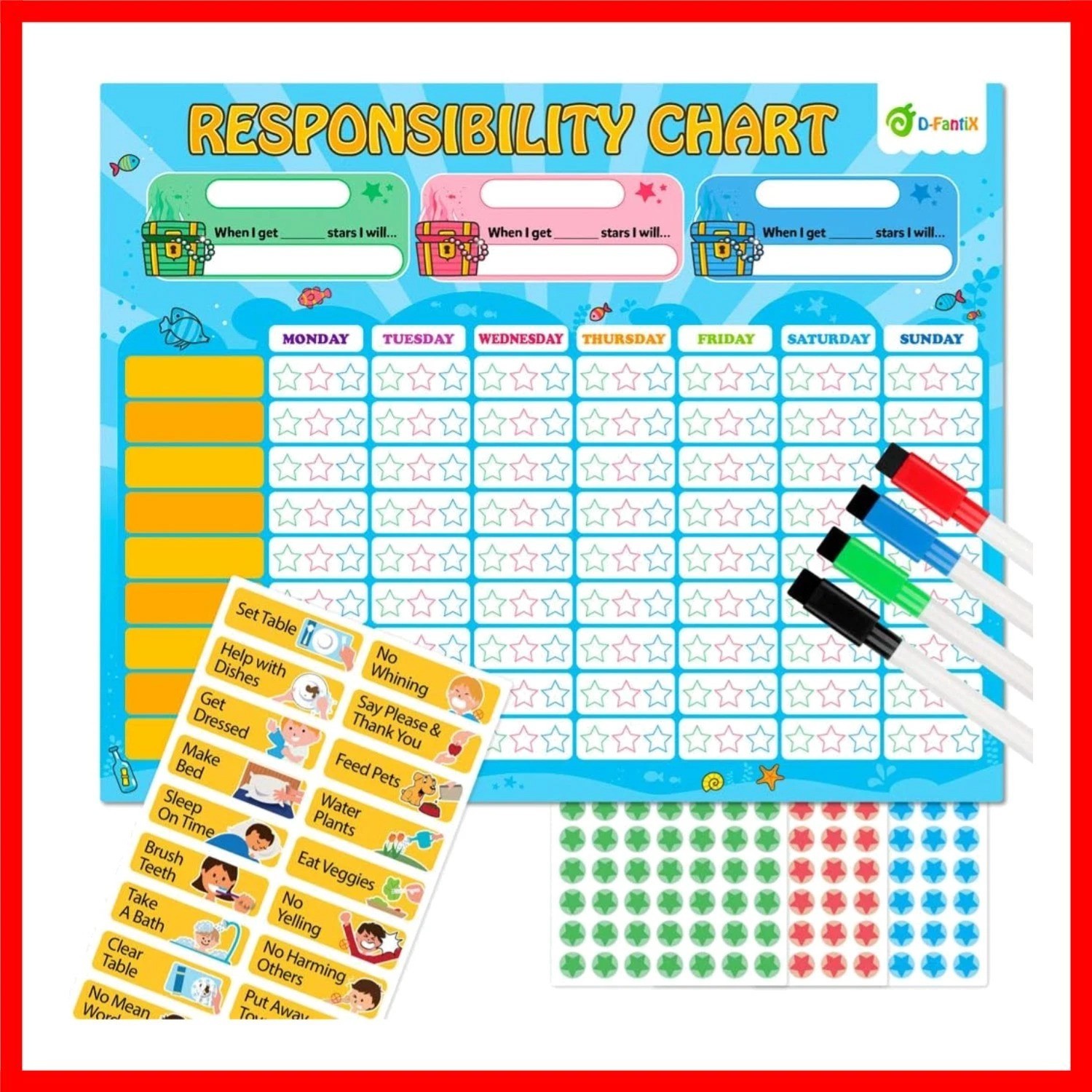 Magnetic Responsibility & Chore Chart for Kids