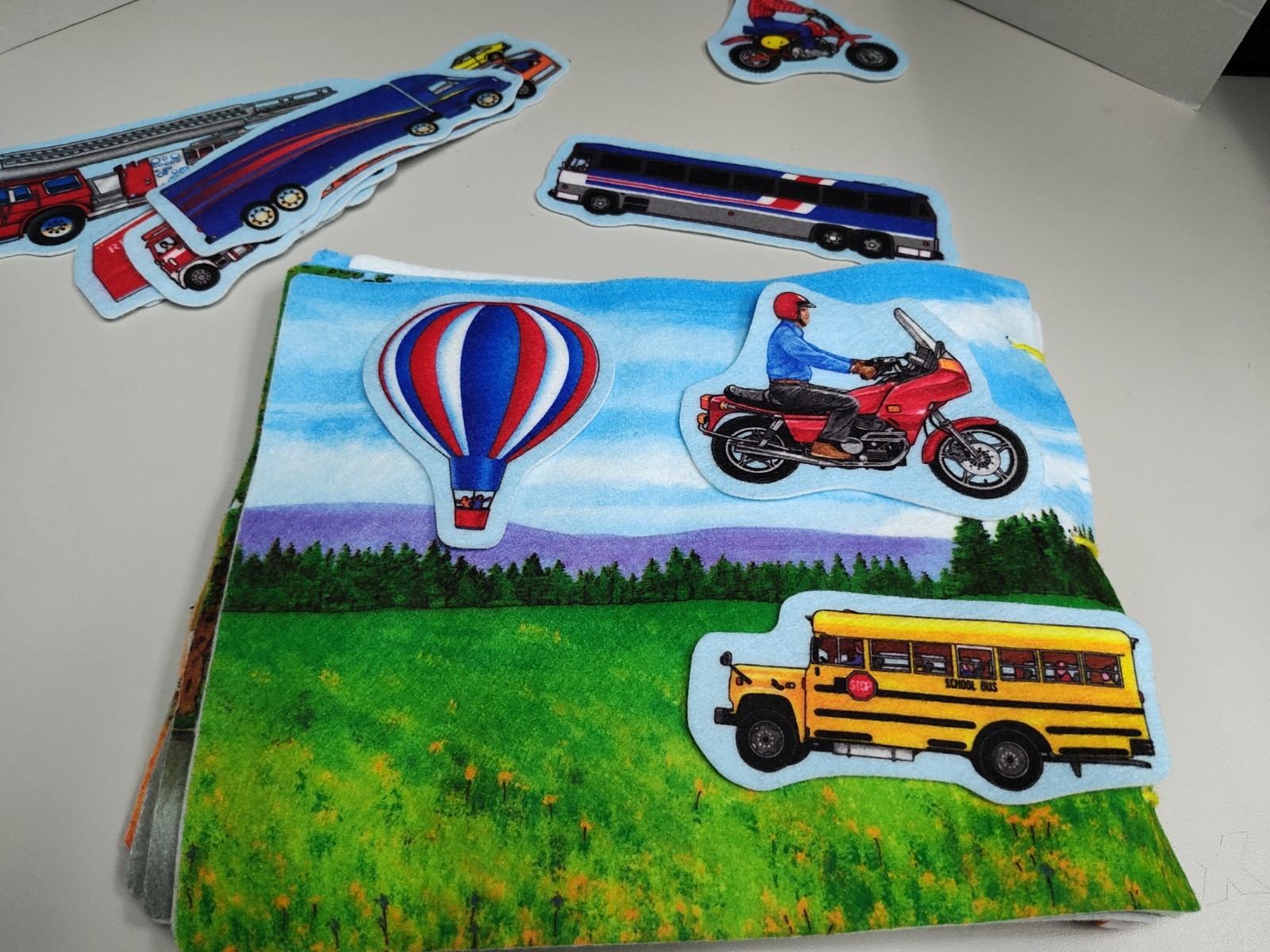 Felt Board Story Teller Felt Book Transportation Trucks Airplanes Fire Rescue