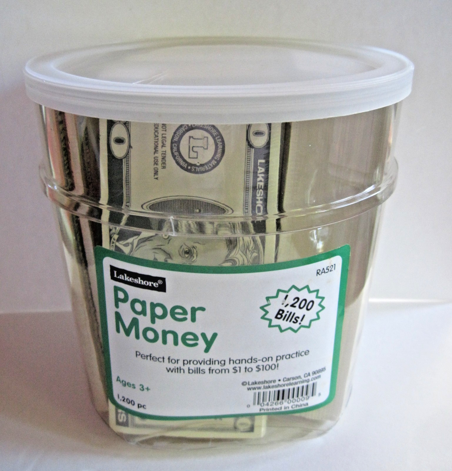 1200 NEW Sealed Bundled LAKESHORE SCHOOL PAPER MONEY $1 $5 $10 $20 $50 $100