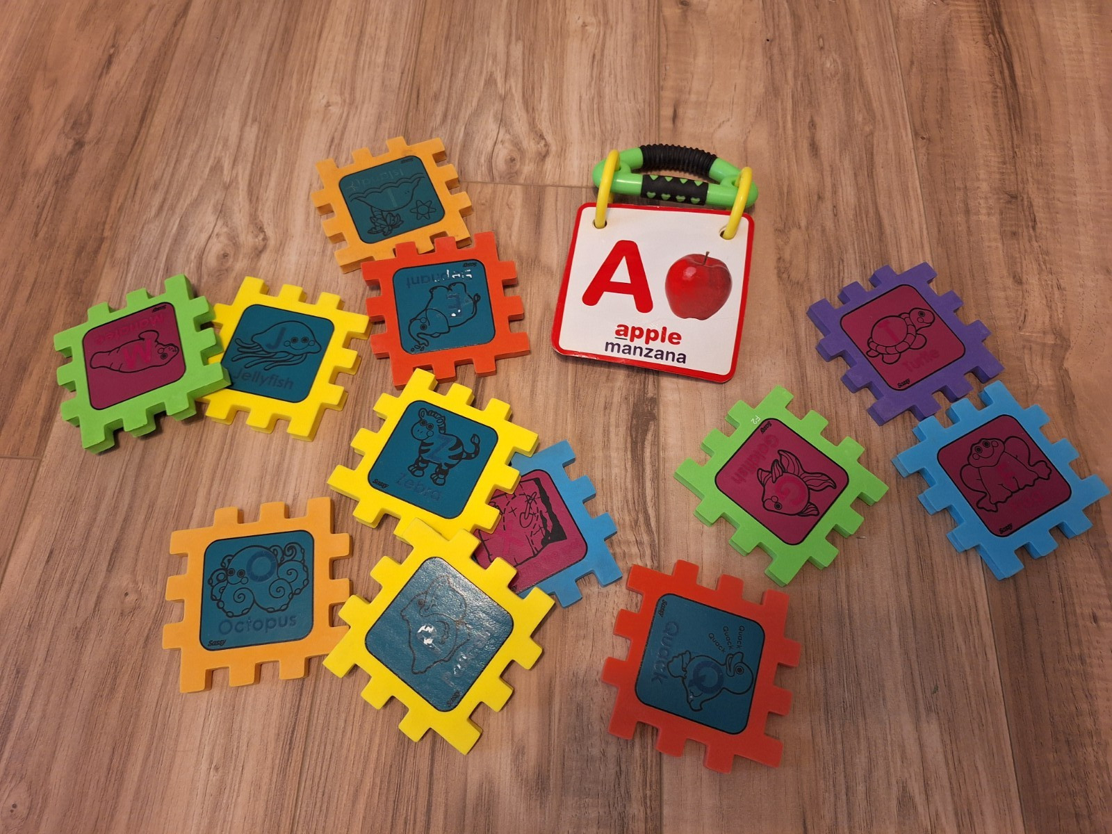 Vintage Toys Lot 25 pc Bundle ABC Letters Foam Squares Educational preschool