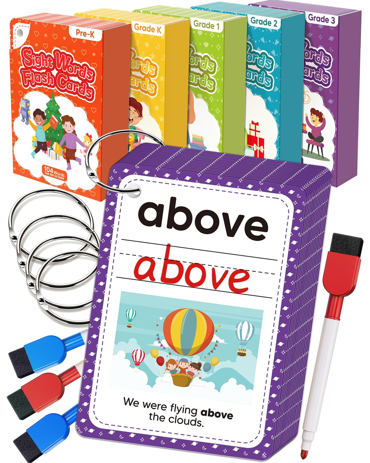 Sight Words Flash Cards Kindergarten Reading Writing Spelling Games Activities