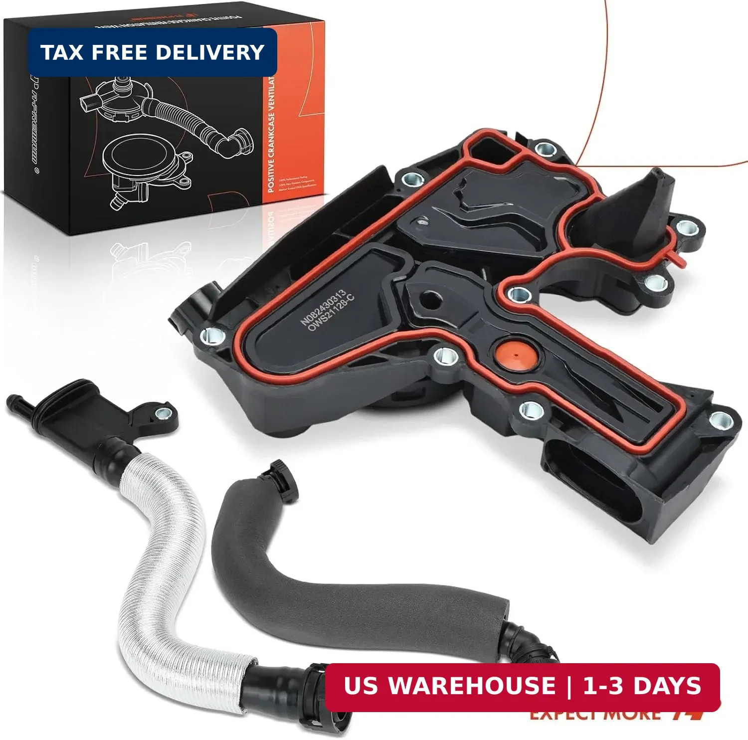 A-Premium PCV Valve Engine Crankcase Vent Valve Oil Separator Breather Hose Kit