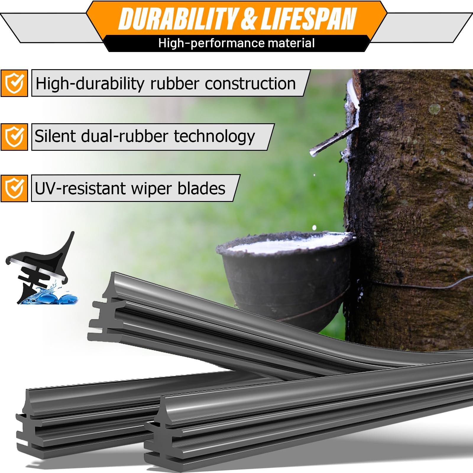AUTOBOO 26″+17″ Windshield Wipers with 14″ Rear Wiper Blade Sets Replacement …