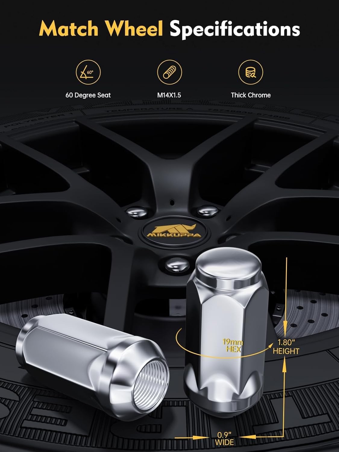 MIKKUPPA M14x1.5 Lug Nuts – Replacement for Chevy Silverado 1500 Traverse Colora