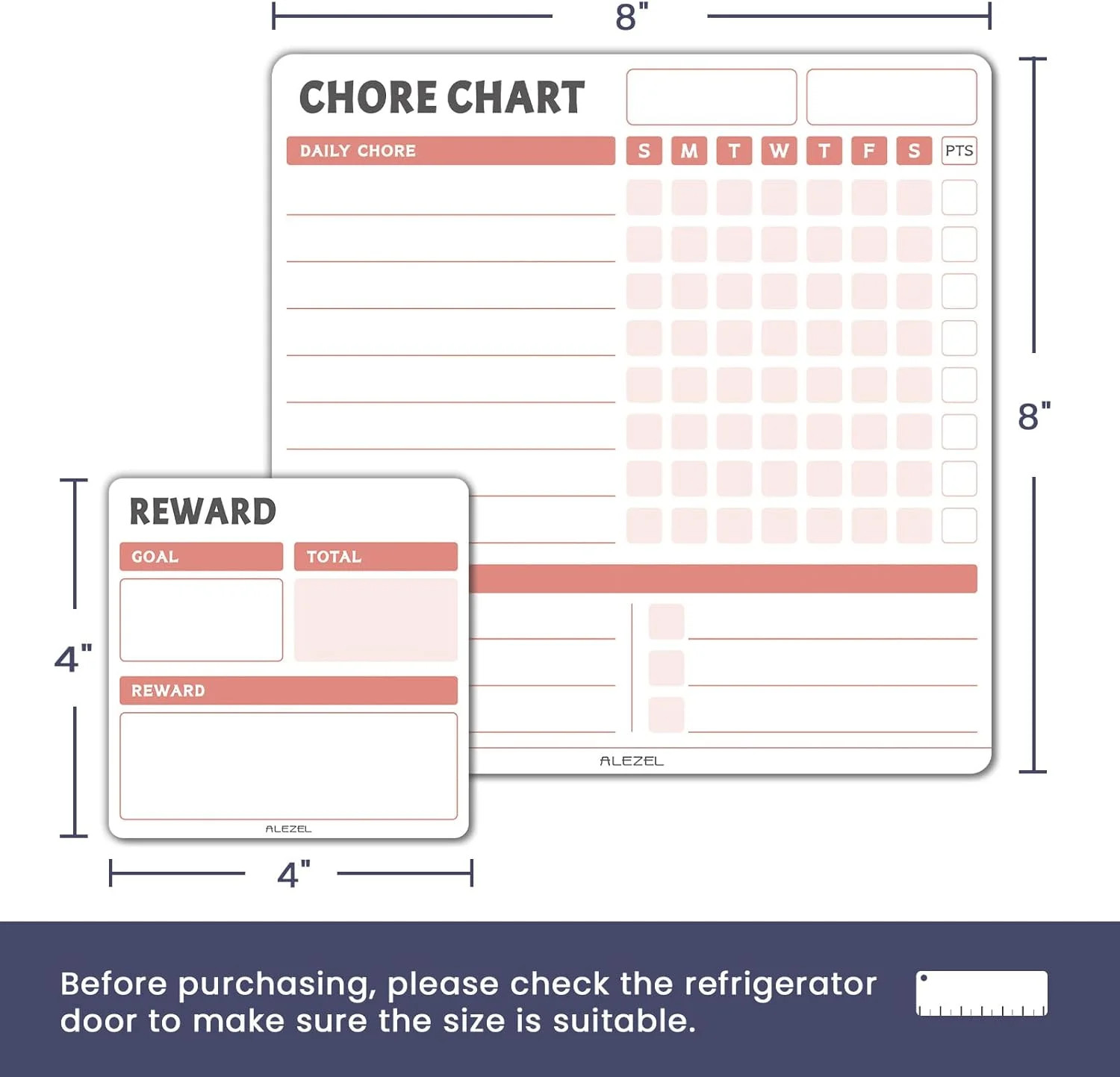 Magnetic Chore Chart for Kids Multiple Kids, Dry Erase Fridge Chore Board, Inclu