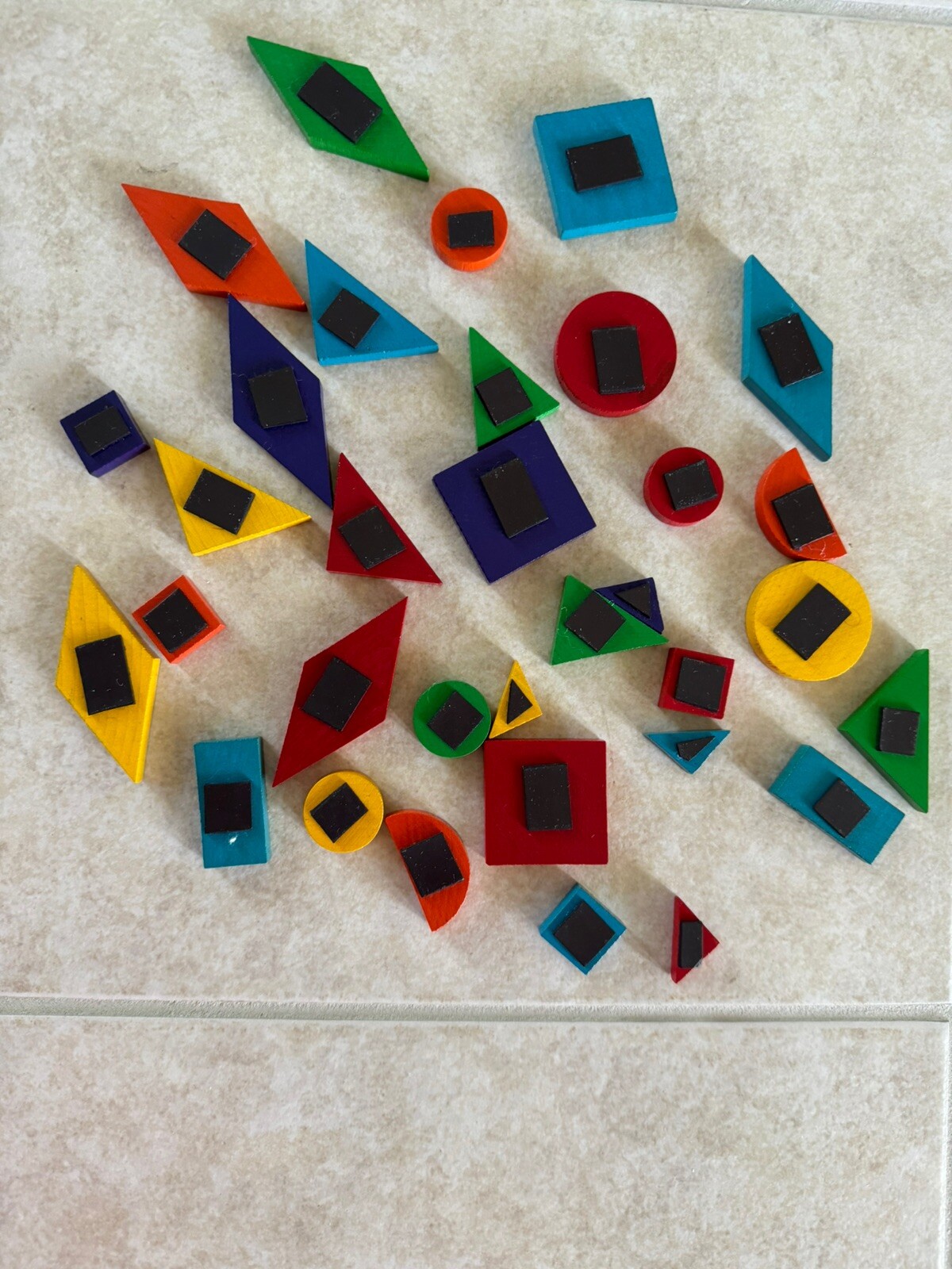 Vintage Design Discovery Toys Educational Wood Tangrams COMPLETE! Retro 70s 80s
