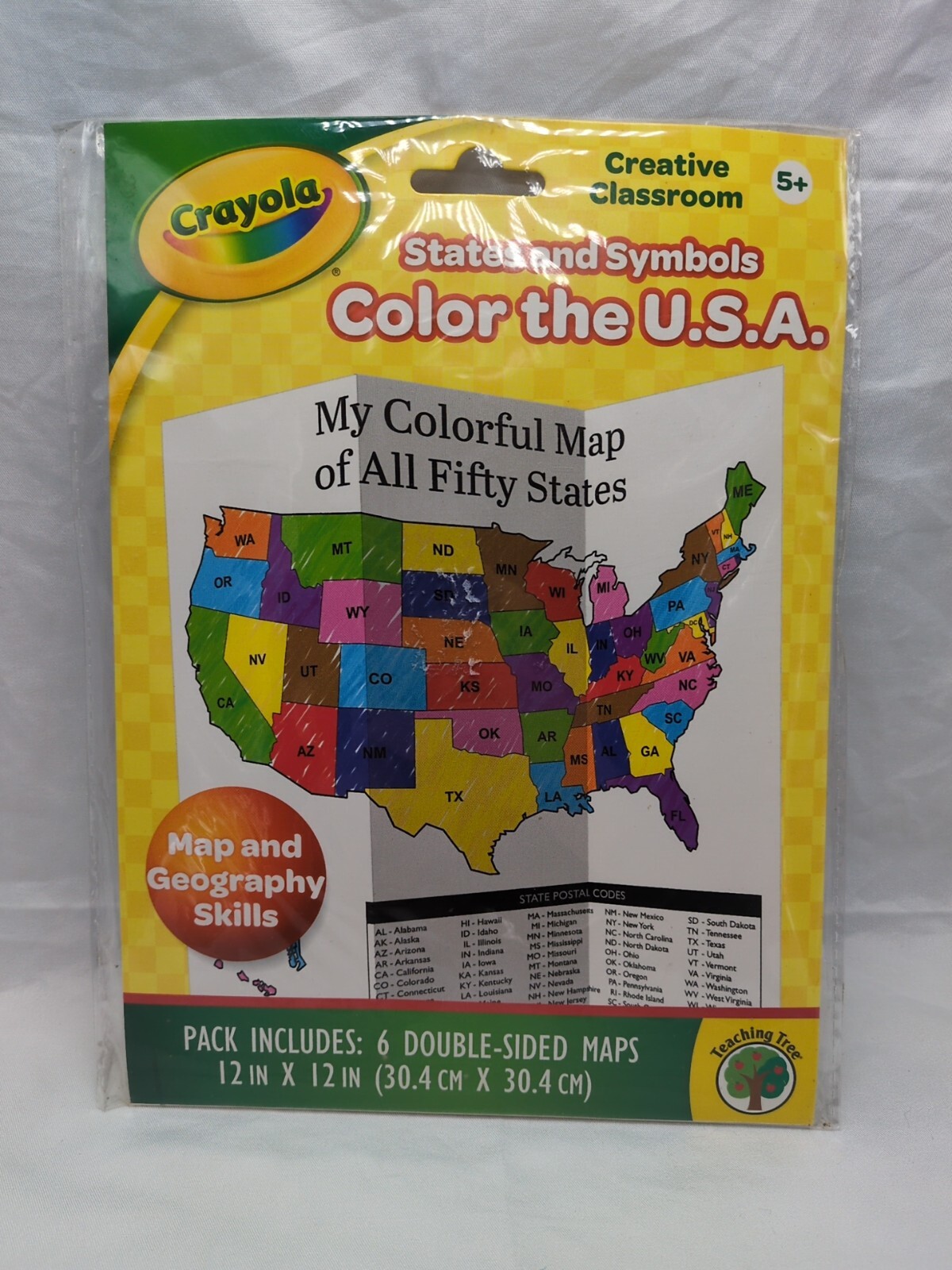 Crayola States And Symbols Color The USA Maps (6) 12″ X 12″