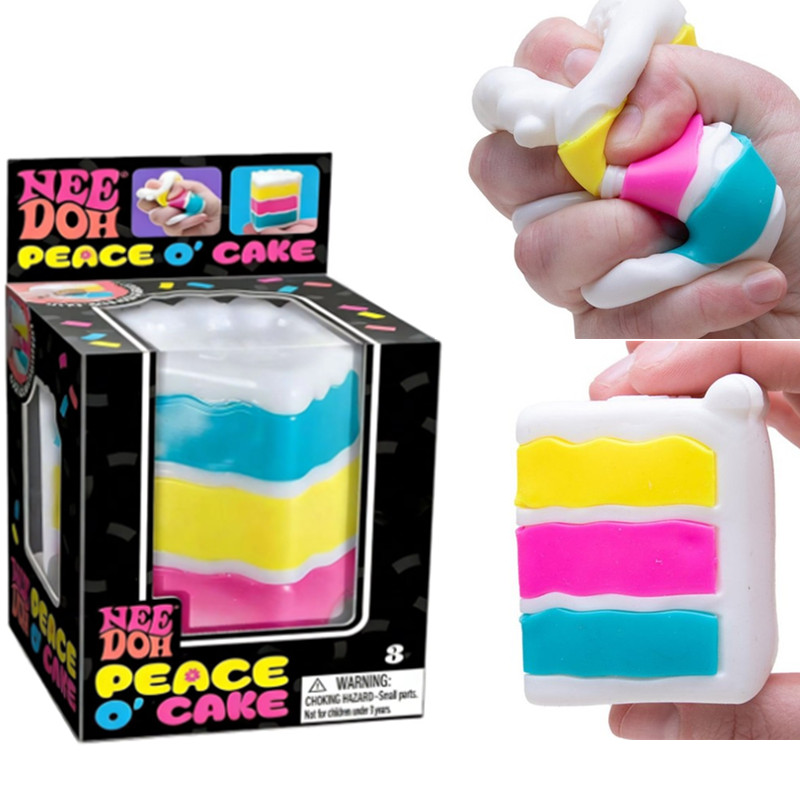 NeeDoh Peace Cake Squeeze Toy, Stress Relief Sensory Squeeze Ball For Kids Adult
