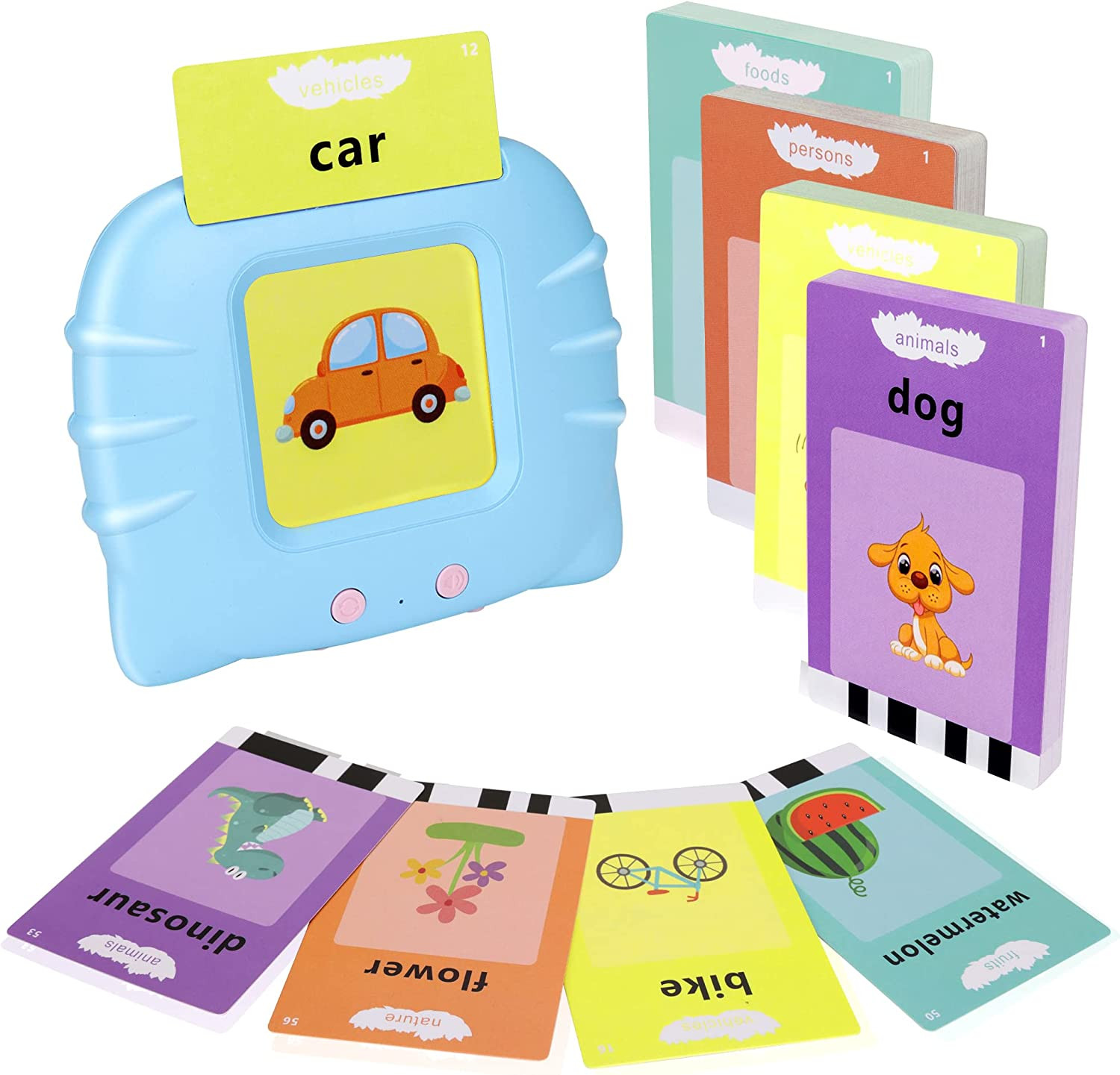 Learning Toys for Toddlers 1-3 Years Old, 112 Talking Flash Cards 224 Words, Edu