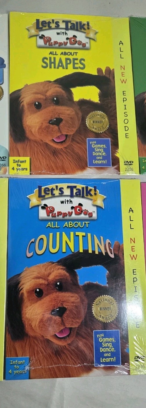 Set Of 6 “Let’s Talk With Puppy Dogs” Learning DVD Infant To 4 Yrs Sealed