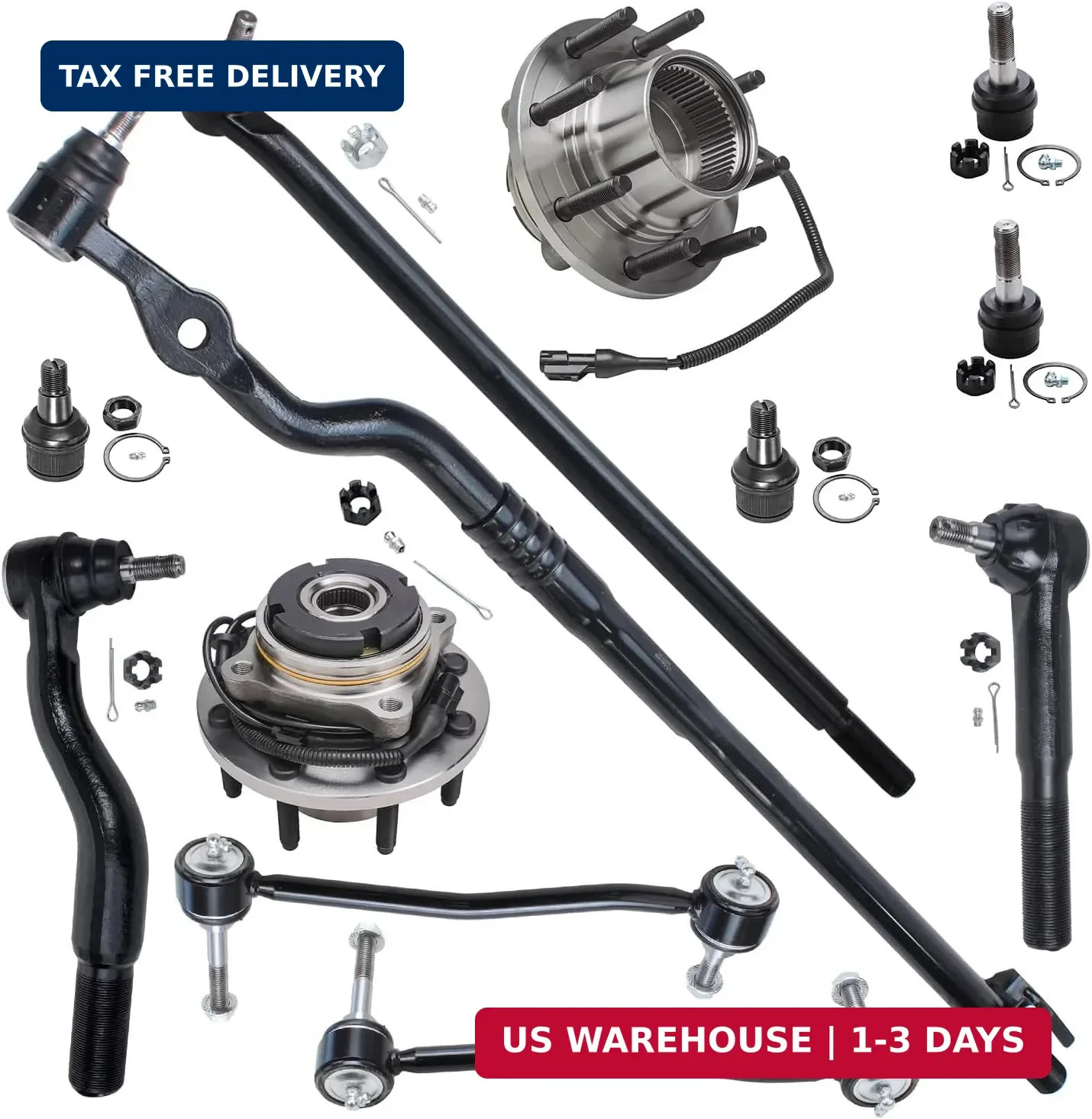Detroit Axle – 4WD Front Suspension Kit for 2003-2004 Ford F-350 F-250 Super Dut