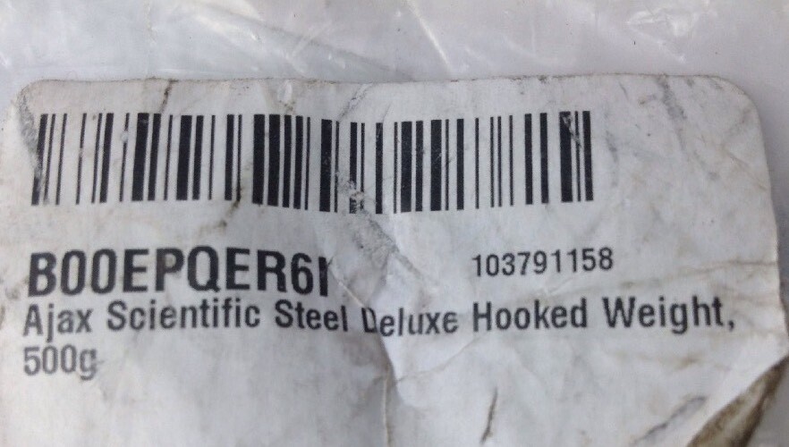 AJAX SCIENTIFIC STEEL DELUXE HOOKED WEIGHT 500g FREE SHIPPING