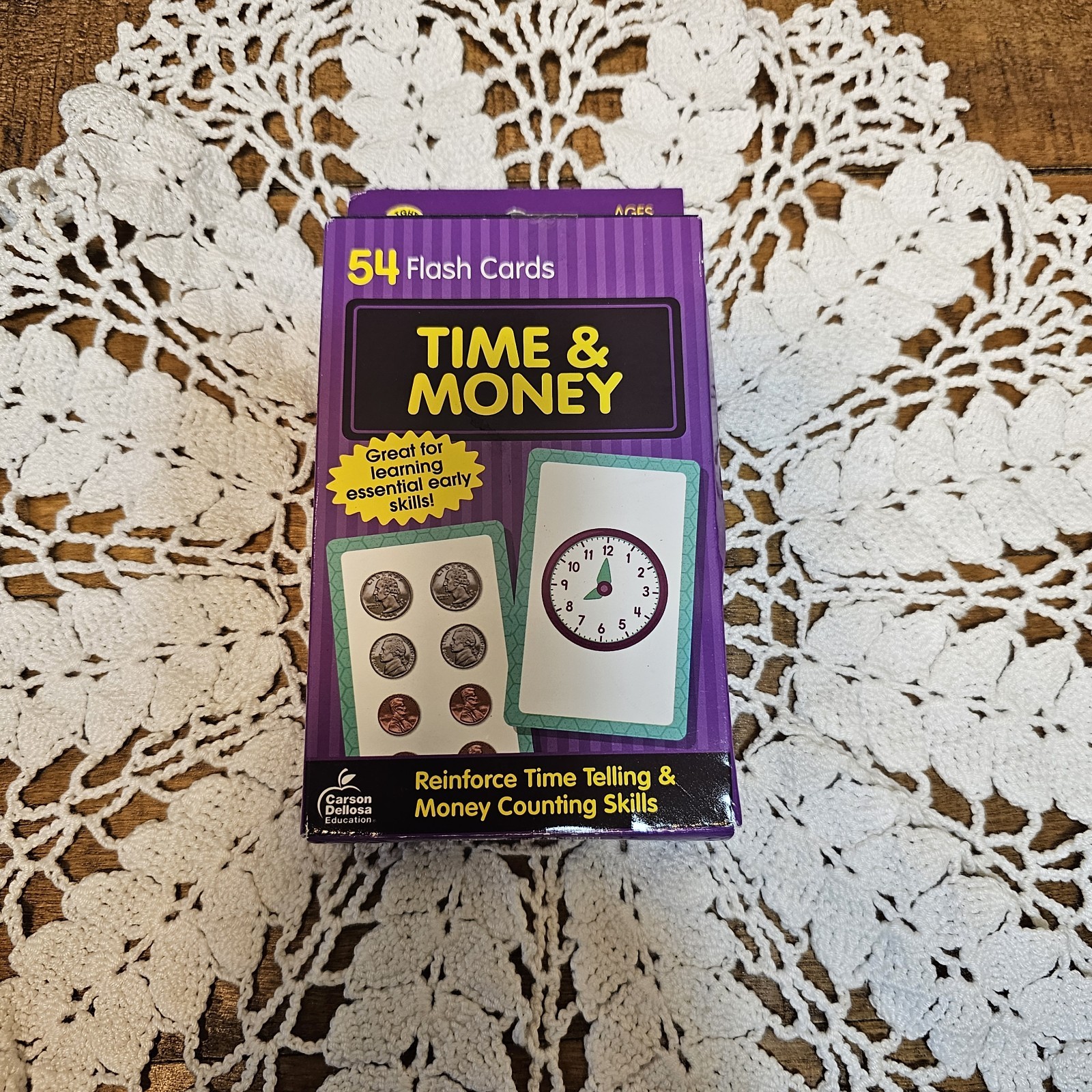 Brighter Child Time & Money 54 Flash Cards Time Telling & Money Counting Skill