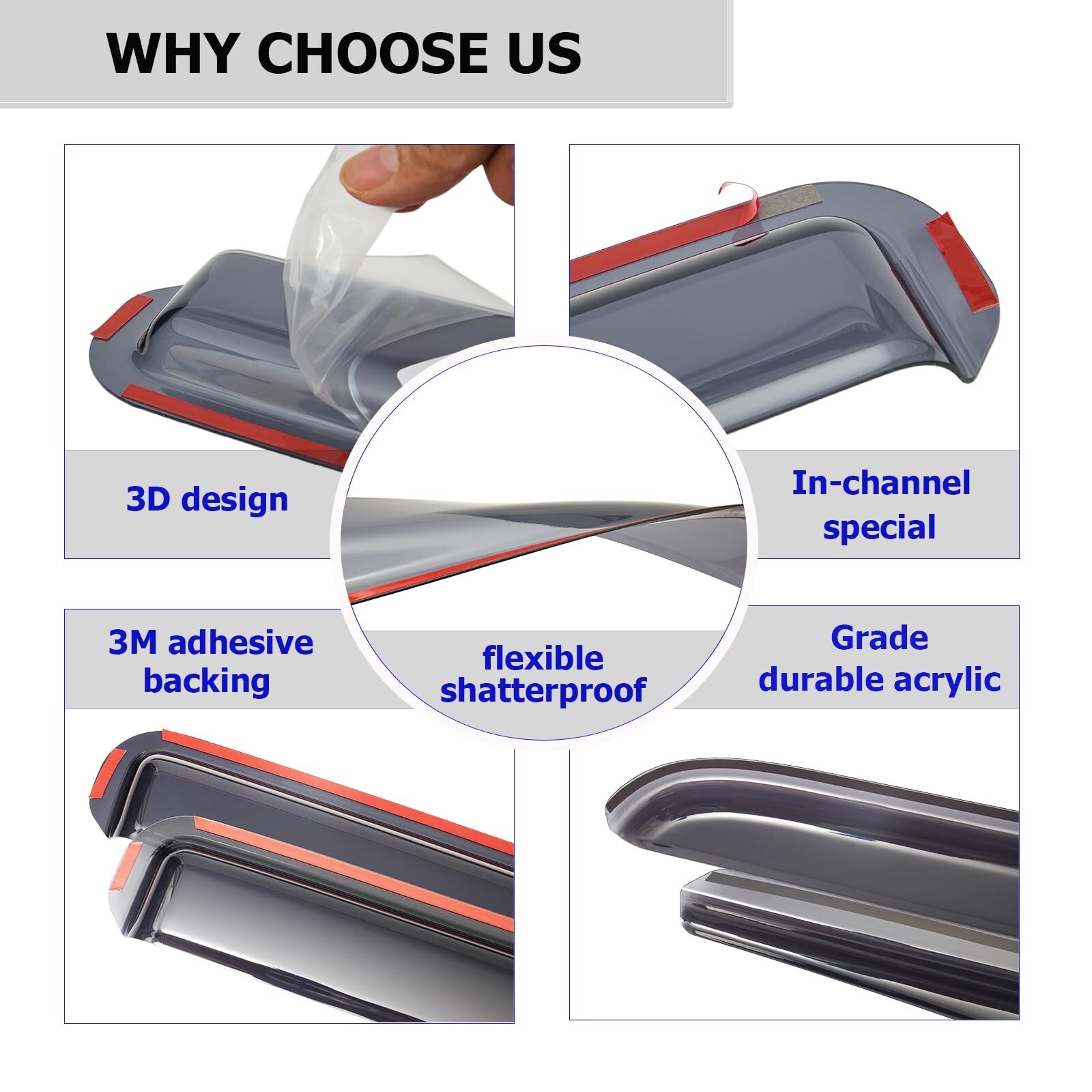 in-Channel Extra Durable Rain Guards Fit for Chevy Silverado/GMC Sierra 1500 …