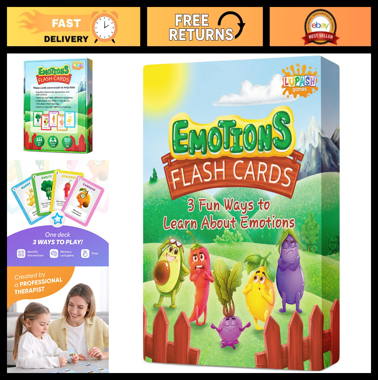 Emotion Cards for Kids – Feelings Flashcards for Social Skills & Emotional Intel