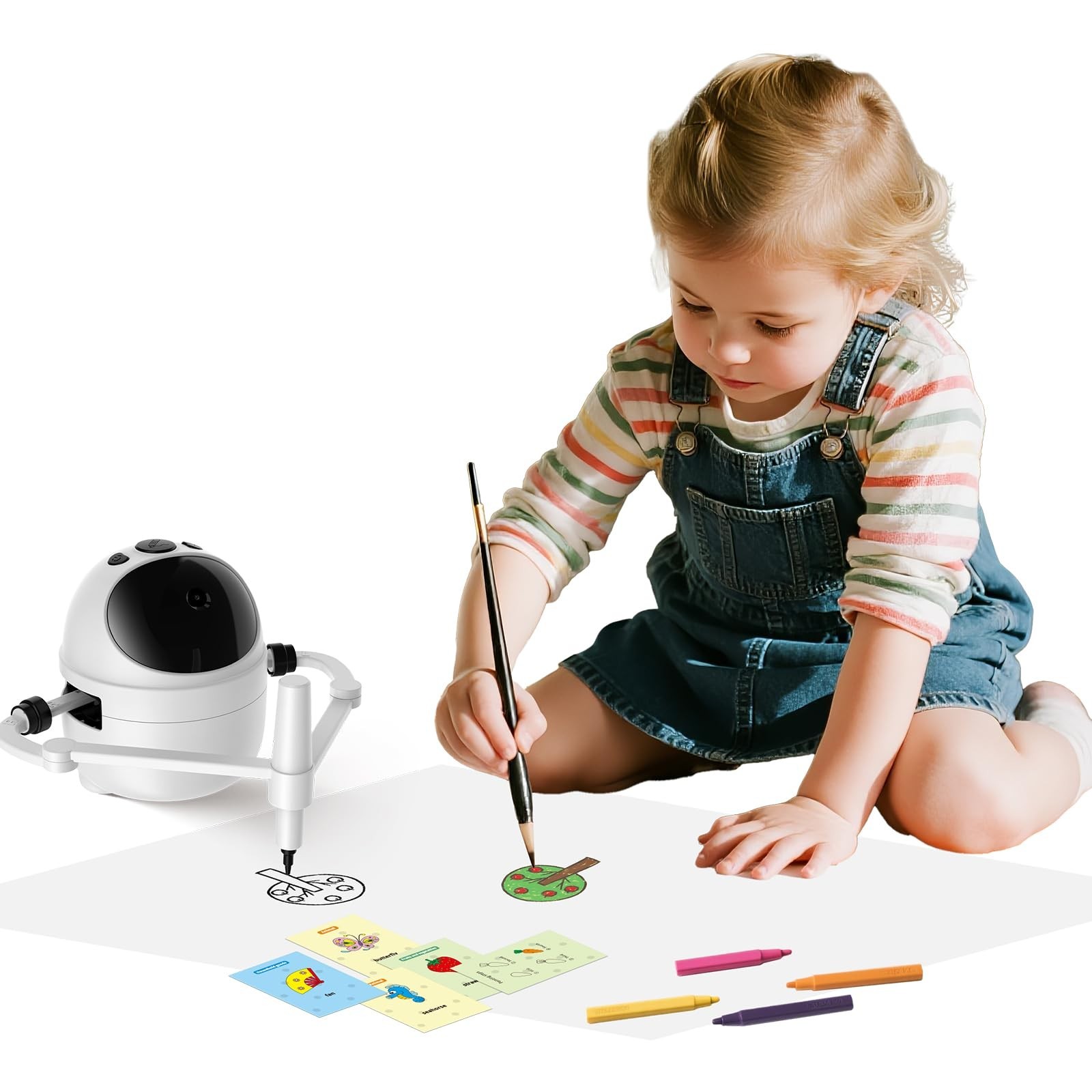 Creative Drawing Robot for Kids – Educational Toy with 150 Word Cards, Gift for