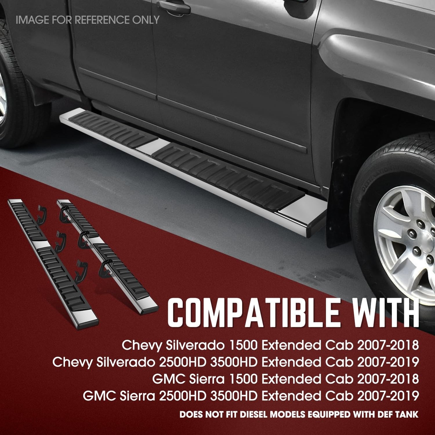 69 Inch Flat Running Boards Compatible 2007-2012 DNA Motoring Side Step Bars