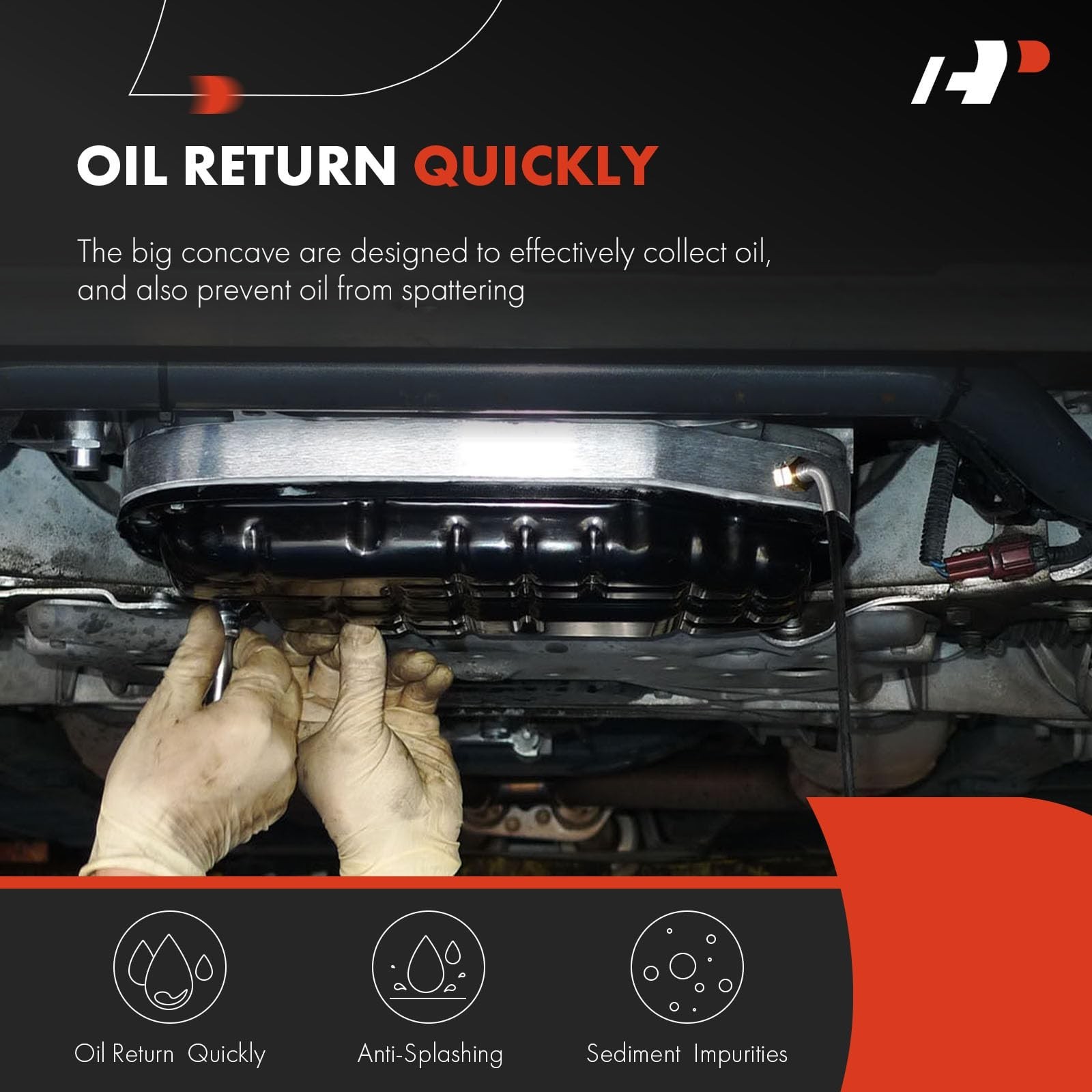 A-Premium Transmission Oil Pan with Drain Plug Compatible with Mitsubishi Mir…