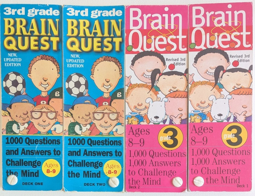 Brain Quest Card Deck Lot 4 Ages 8–9 – Grade 3 Educational Homeschooling Q&A