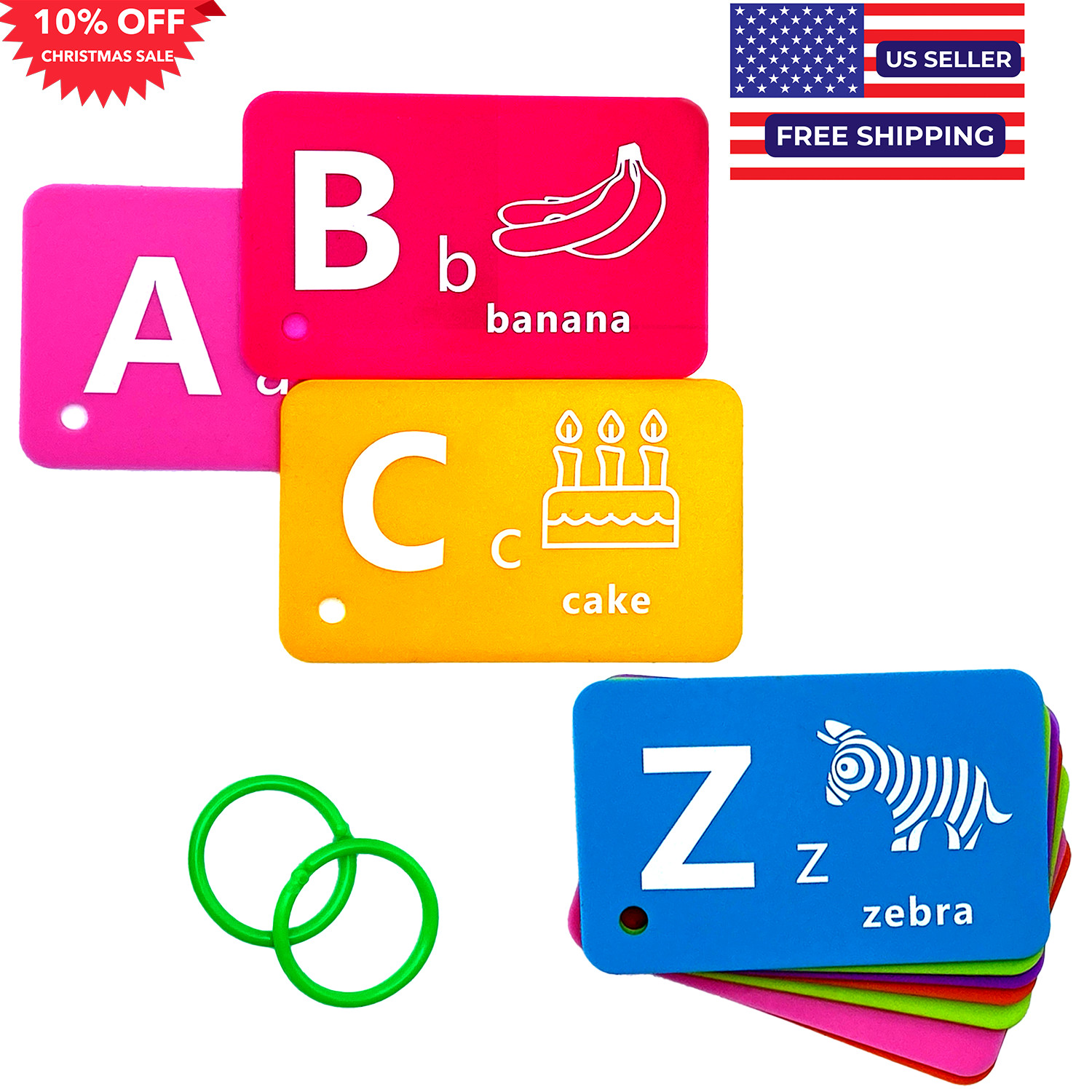 ABC Flash Cards for Kids Silicone by AcmeBasics Early Learning Toy for Toddlers
