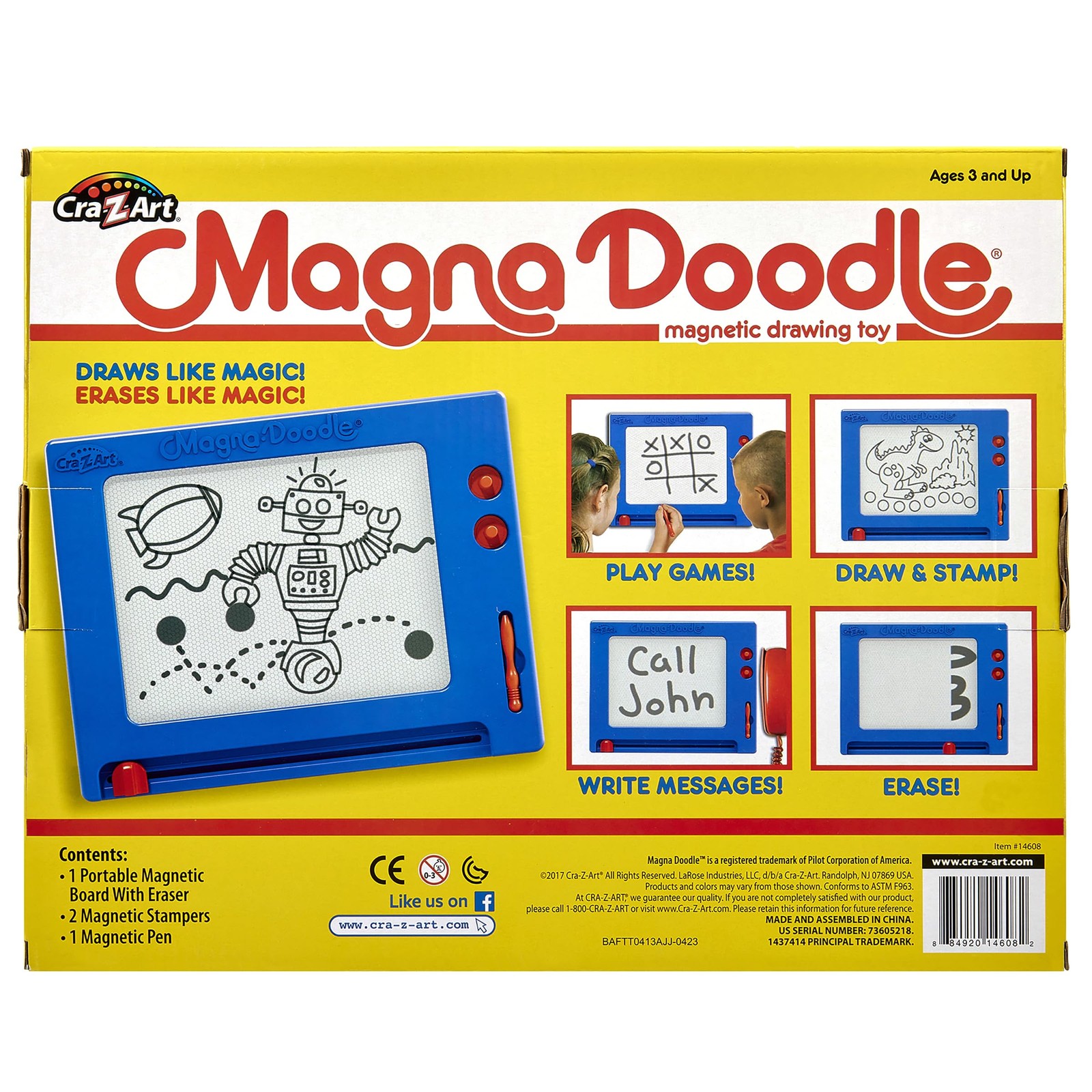 Pizarra De Dibujo Magnetica Retro Magna Doodle Para Ninos De 3 Anos En Adela…