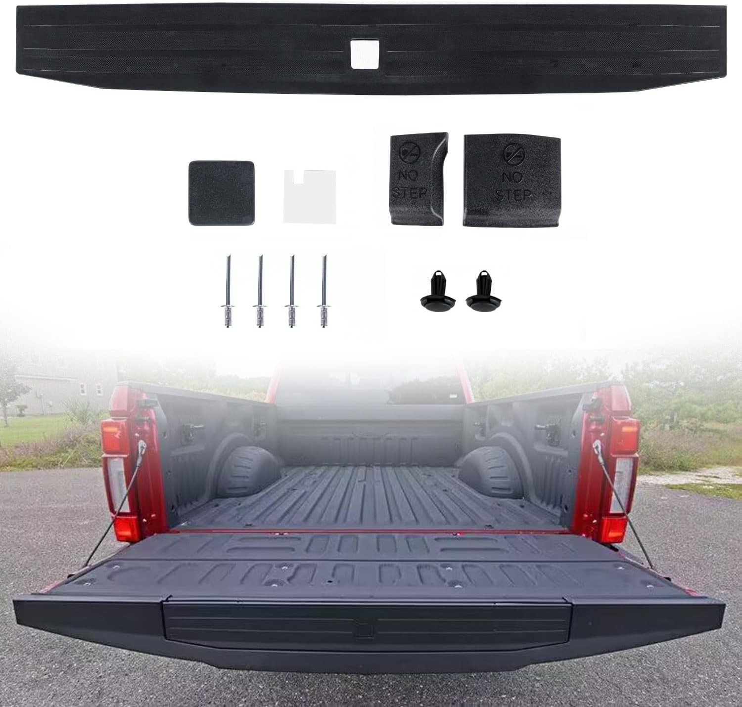 17-22 Ford F250 F350 Flex Step Tailgate Molding Top Trim Cap Cover Set FO1904134