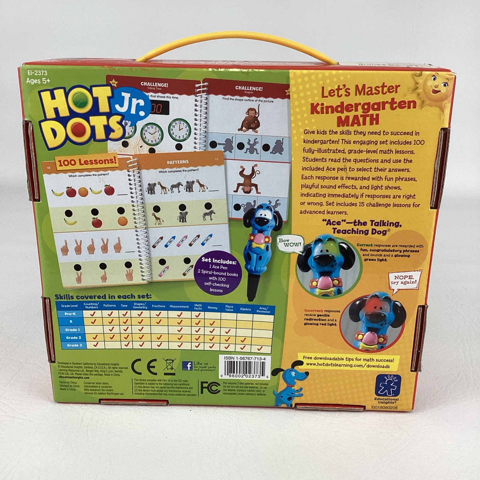 Hot Dots Jr. Kindergarten Math Books Ace Interactive Talking Teaching Dog Pen